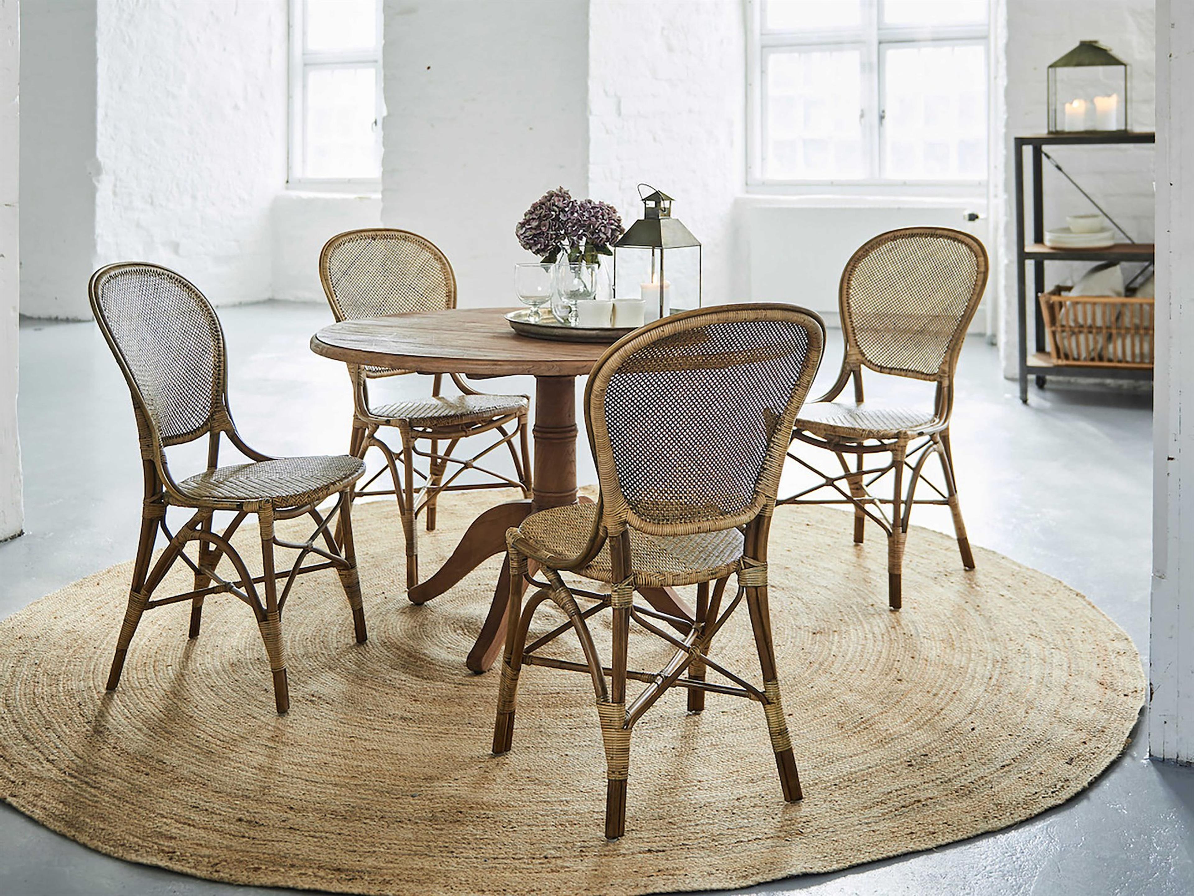 Teak Rattan Dining Room Set