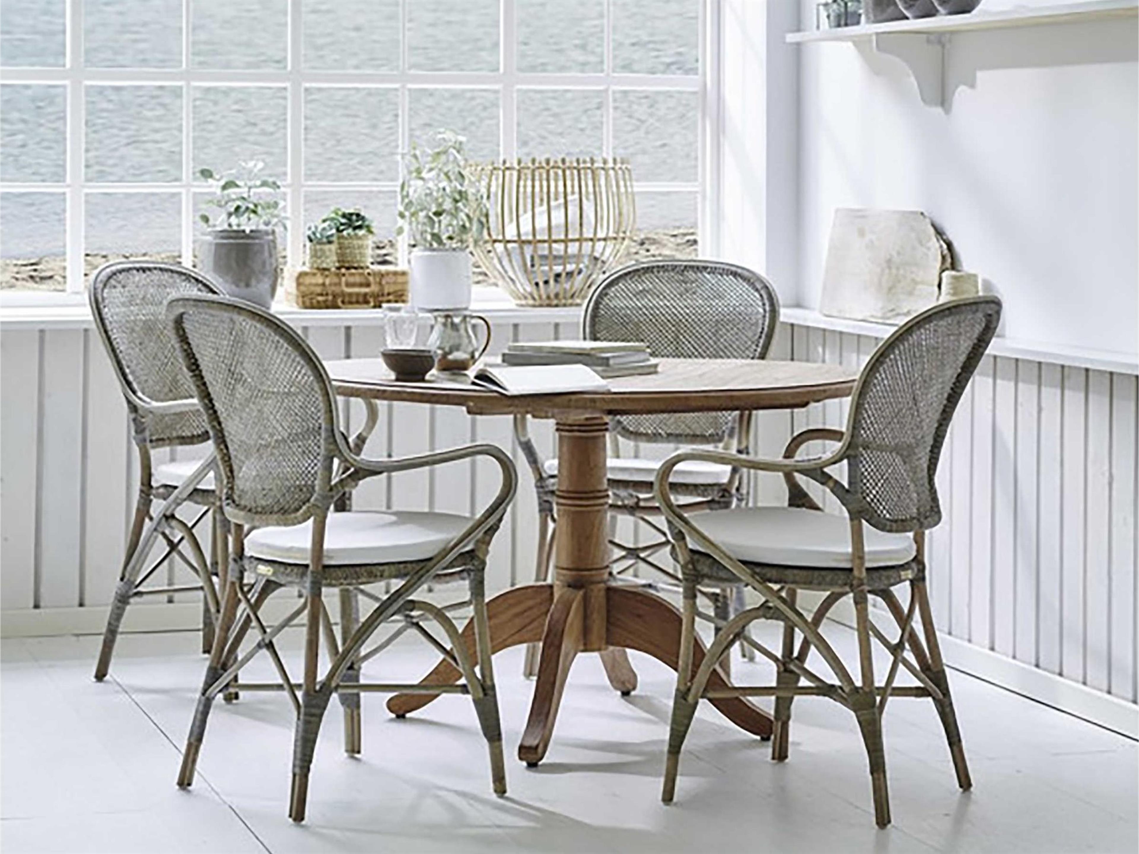 Teak Rattan Dining Room Set