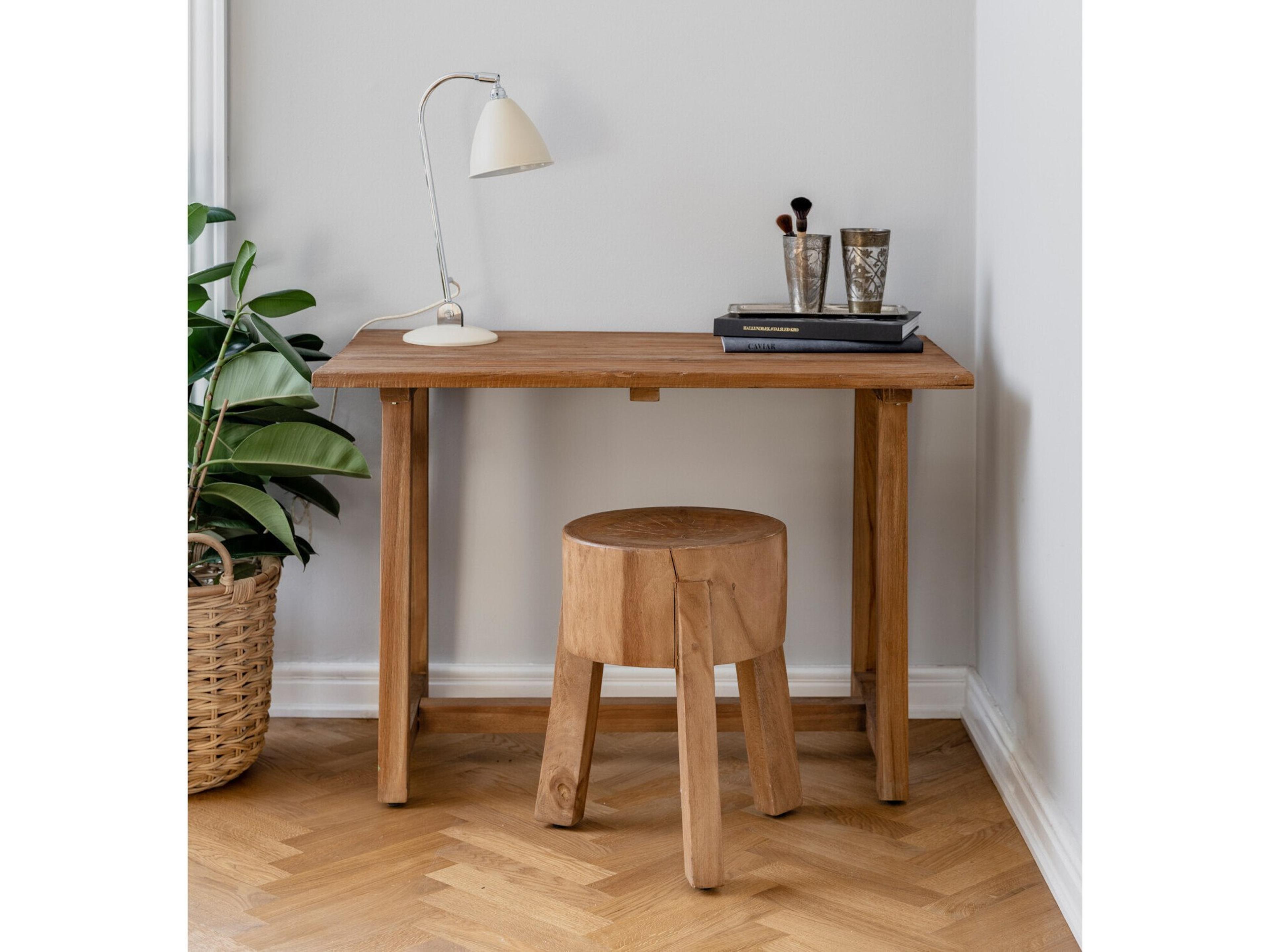 Sika Indoor Lucas Teak Brown Wood Computer Desk