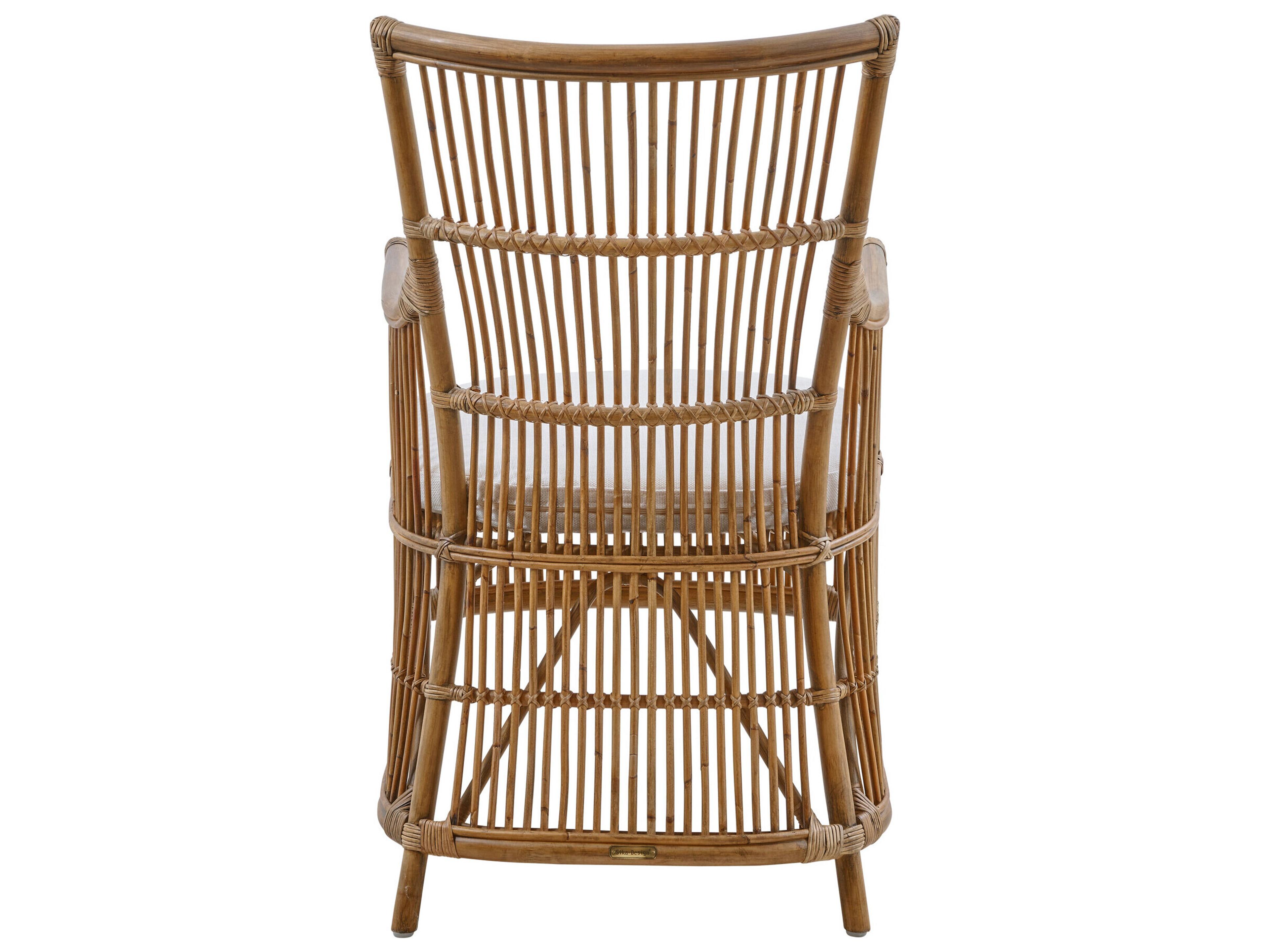 Sika Indoor Originals Rattan White Armless Dining Chair