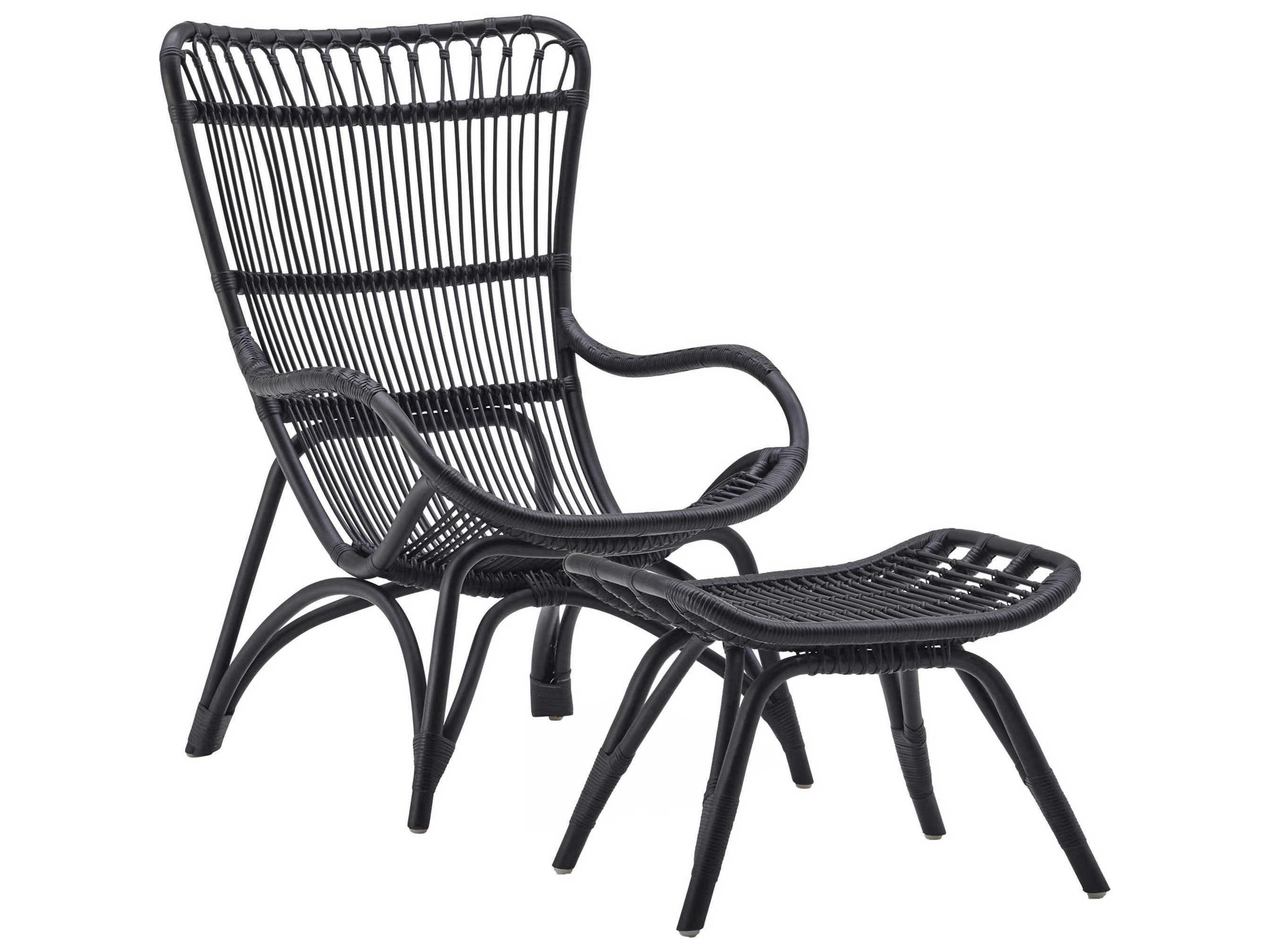 Originals Monet Highback Black Accent Chair with Footstool