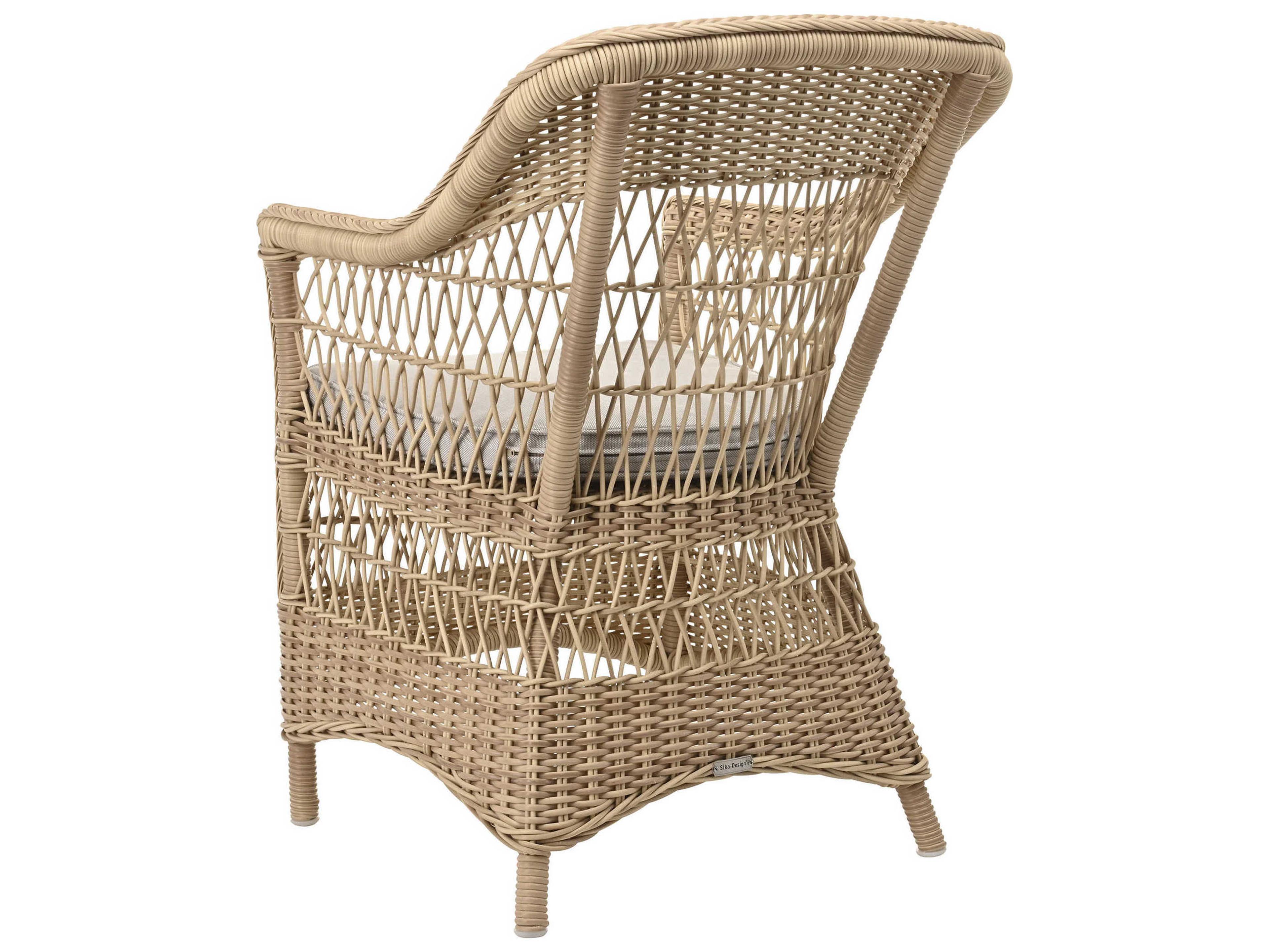 Sika Indoor Georgia Garden Charlot Gray Fabric Accent Chair with Cushion