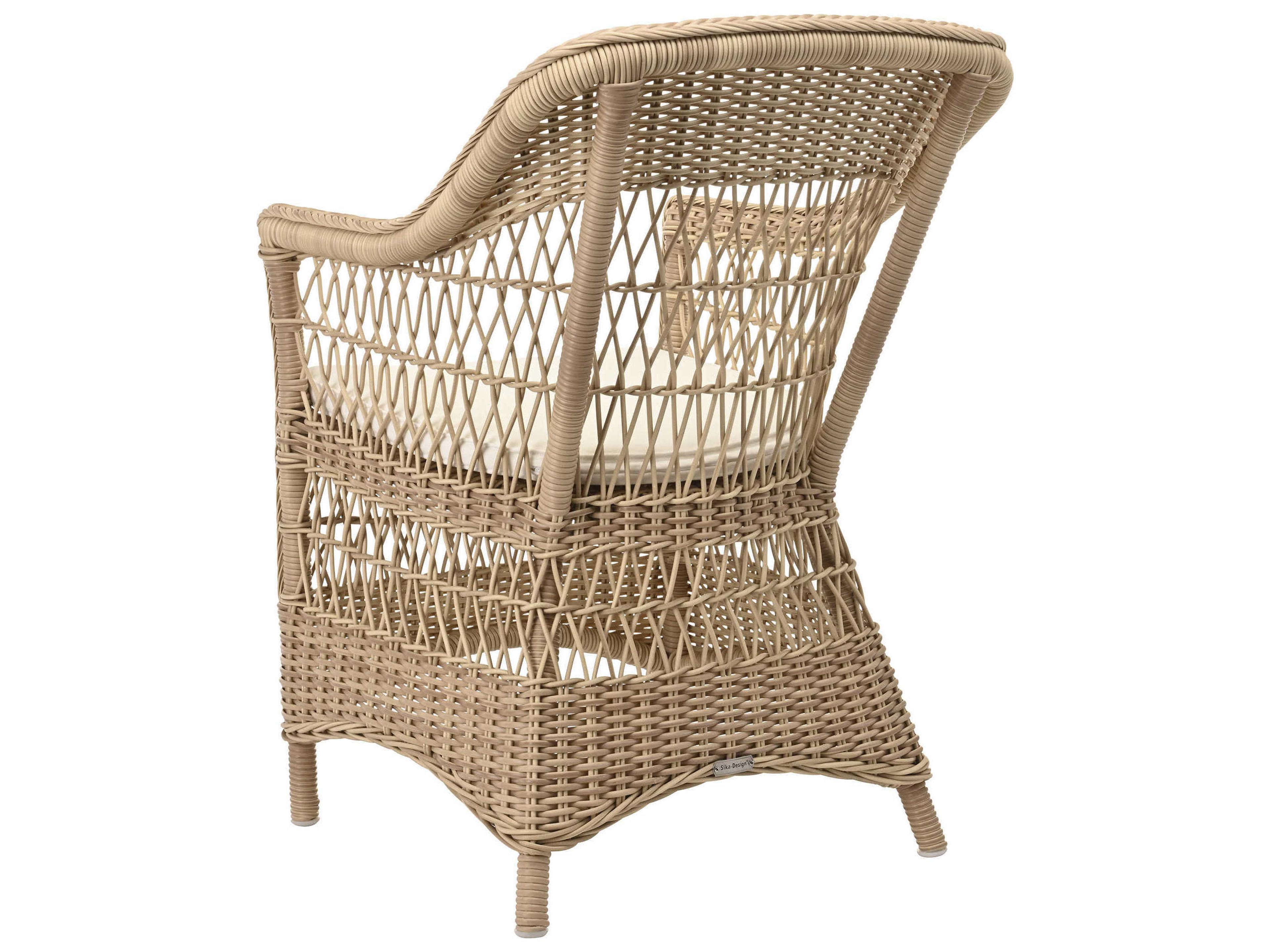 Sika Indoor Georgia Garden Charlot White Fabric Accent Chair with Cushion