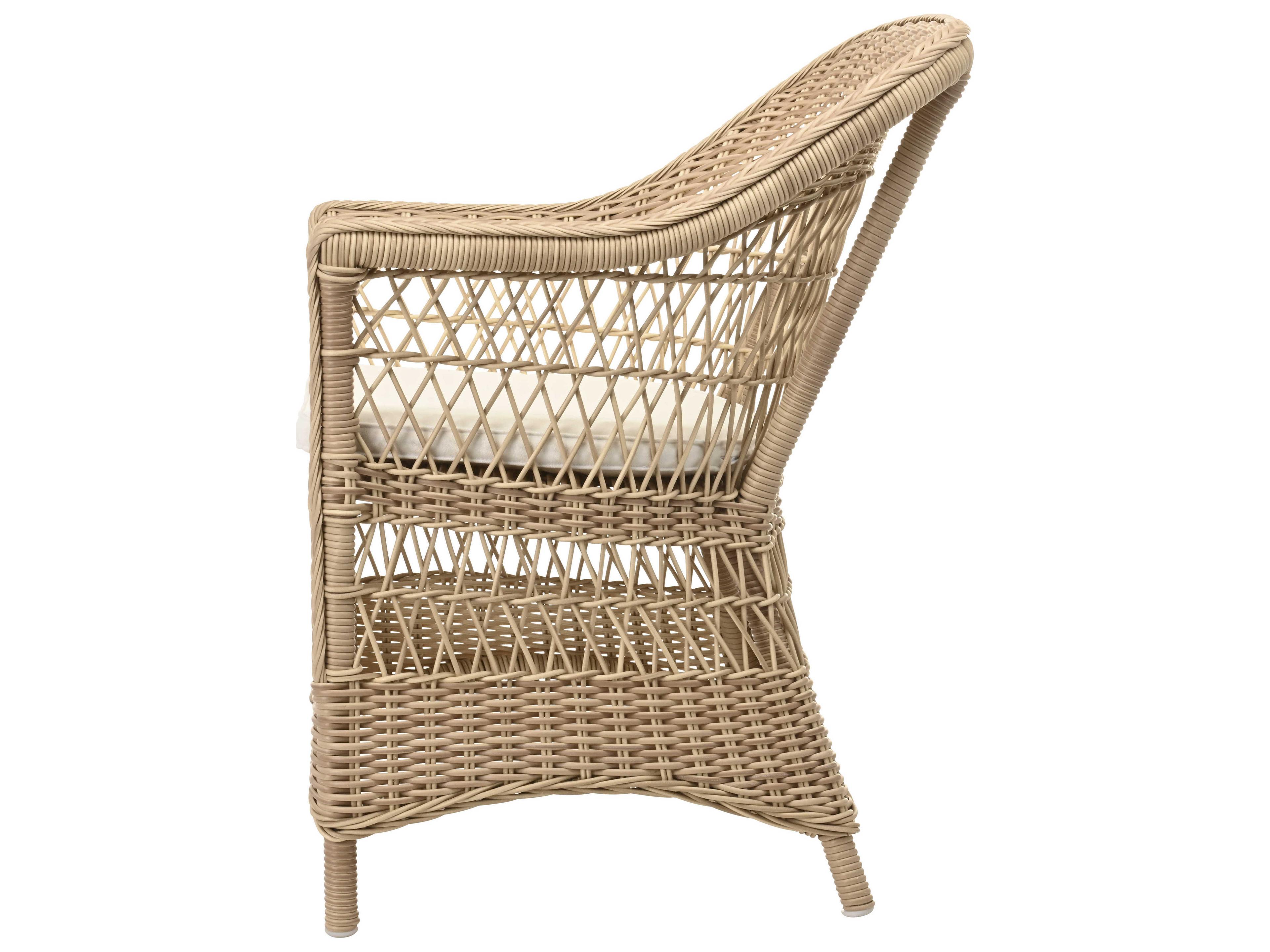 Sika Indoor Georgia Garden Charlot Tan Fabric Accent Chair with Cushion