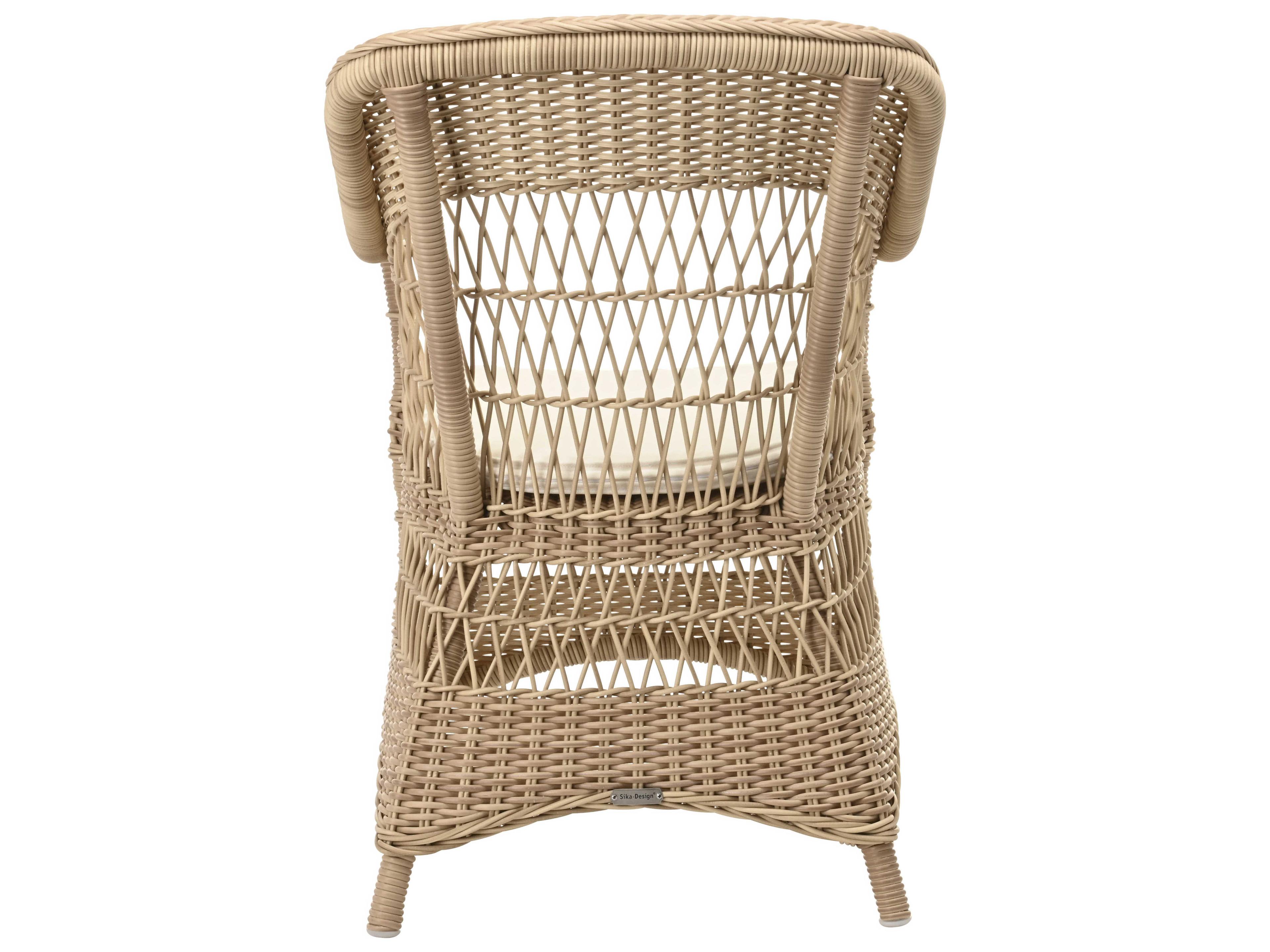 Sika Indoor Georgia Garden Charlot Tan Fabric Accent Chair with Cushion