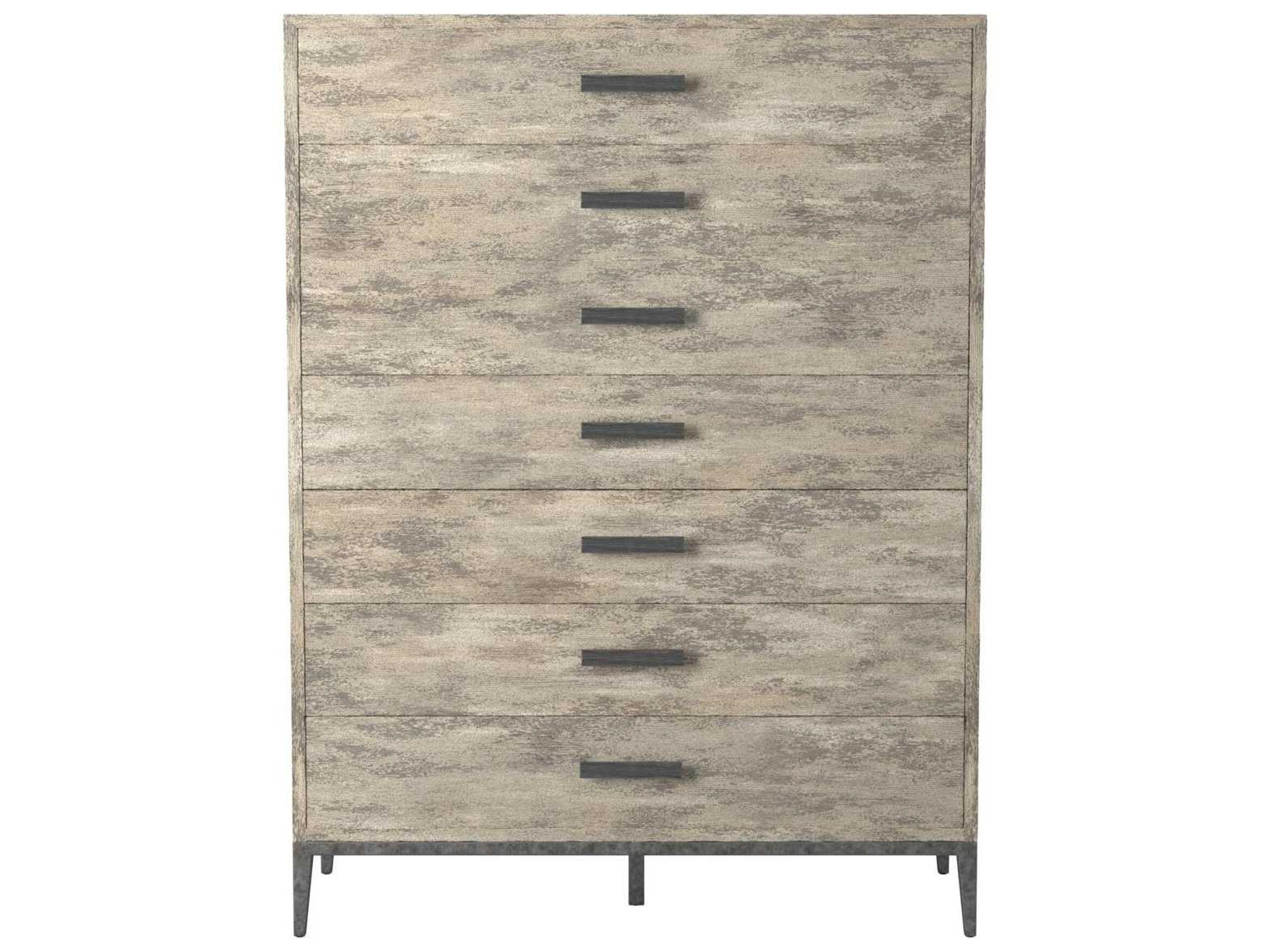 Cameron 7-Drawers Raw Silk Gray Accent Chest