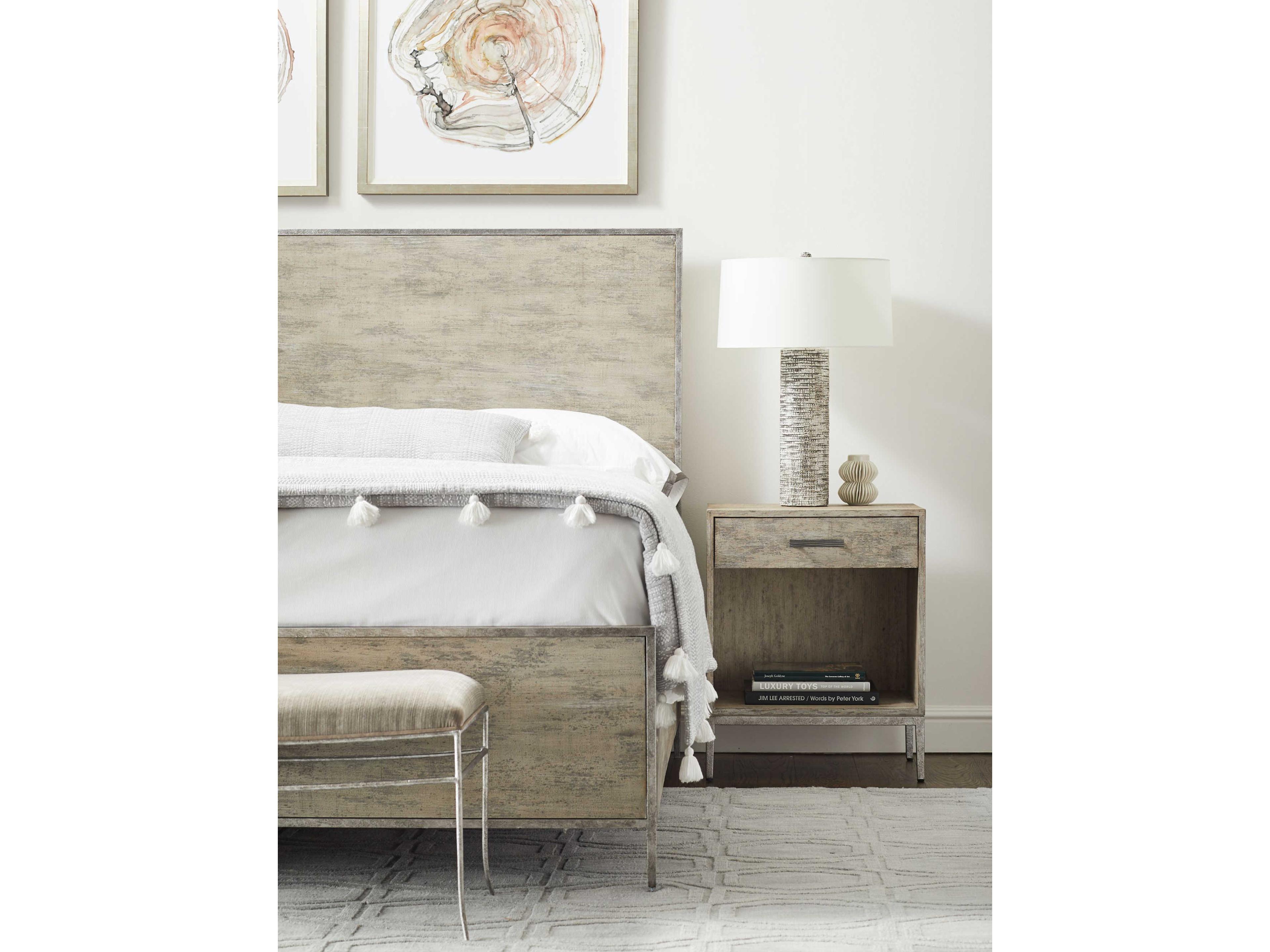 Stanley Furniture Cameron Raw Silk Gray Wood King Panel Bed