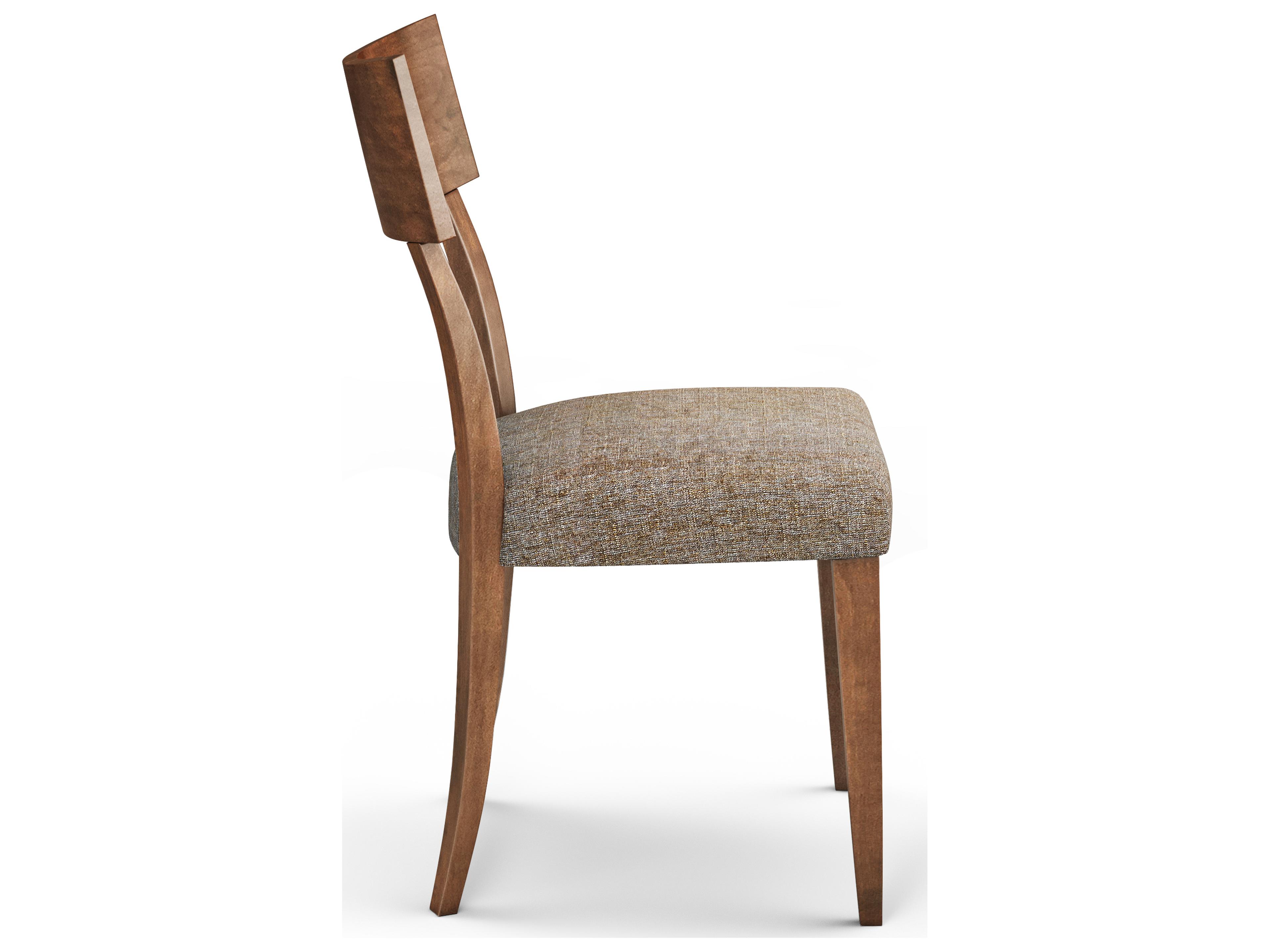 Saloom Simon Beech Wood Brown Upholstered Armless Dining Chair