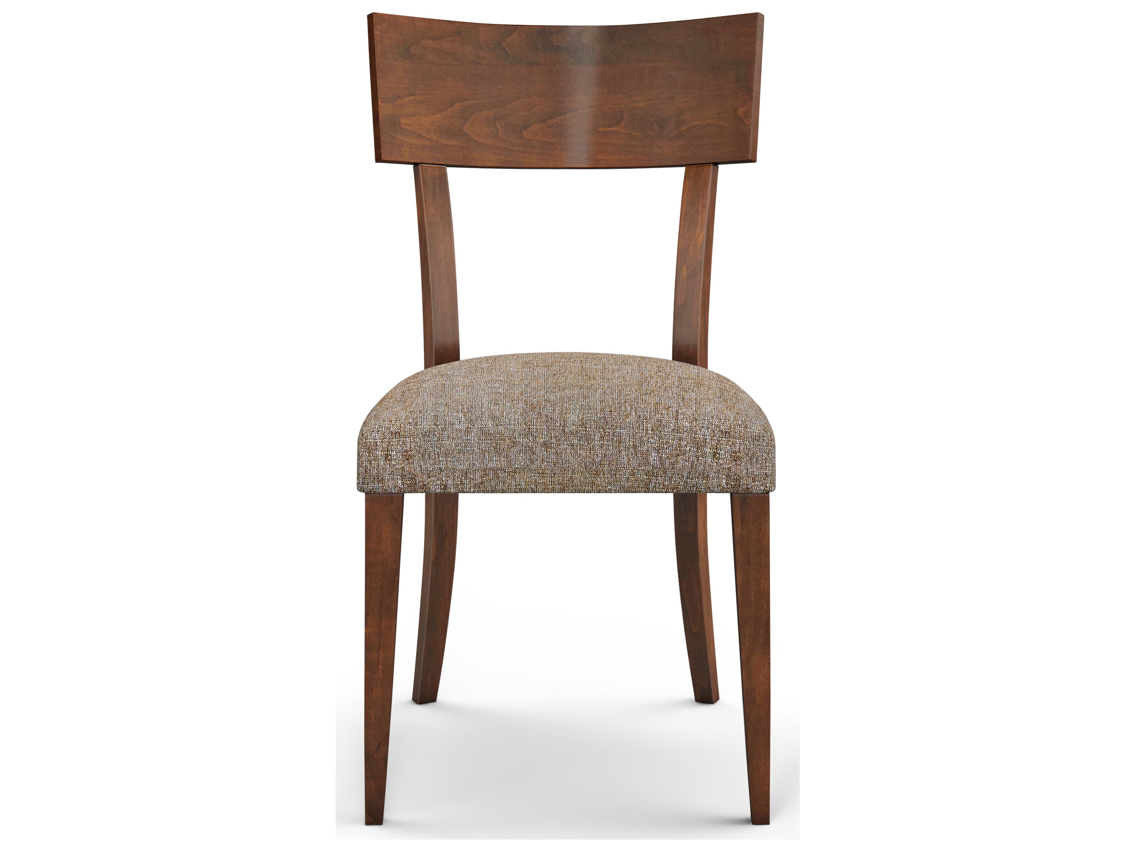 Saloom Simon Beech Wood Brown Upholstered Armless Dining Chair