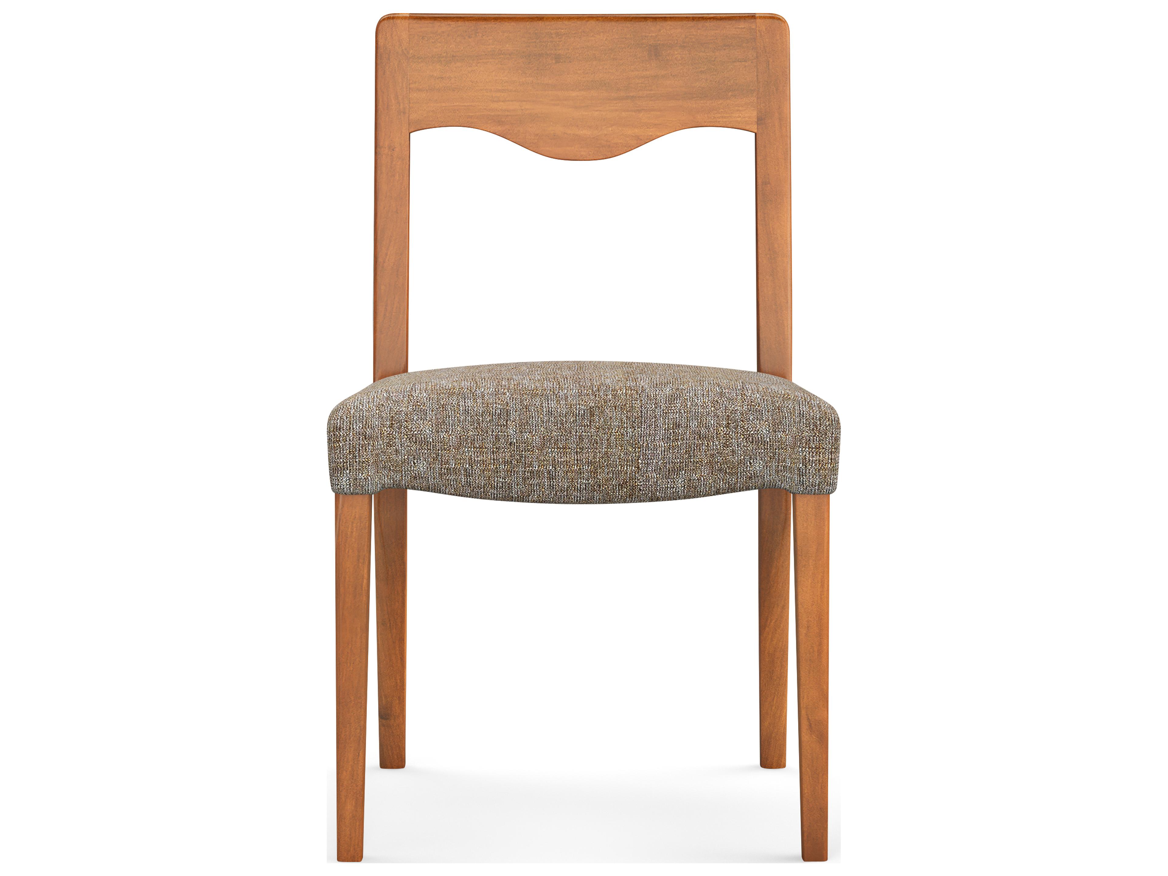 Saloom Rachel Beech Wood Brown Upholstered Armless Dining Chair