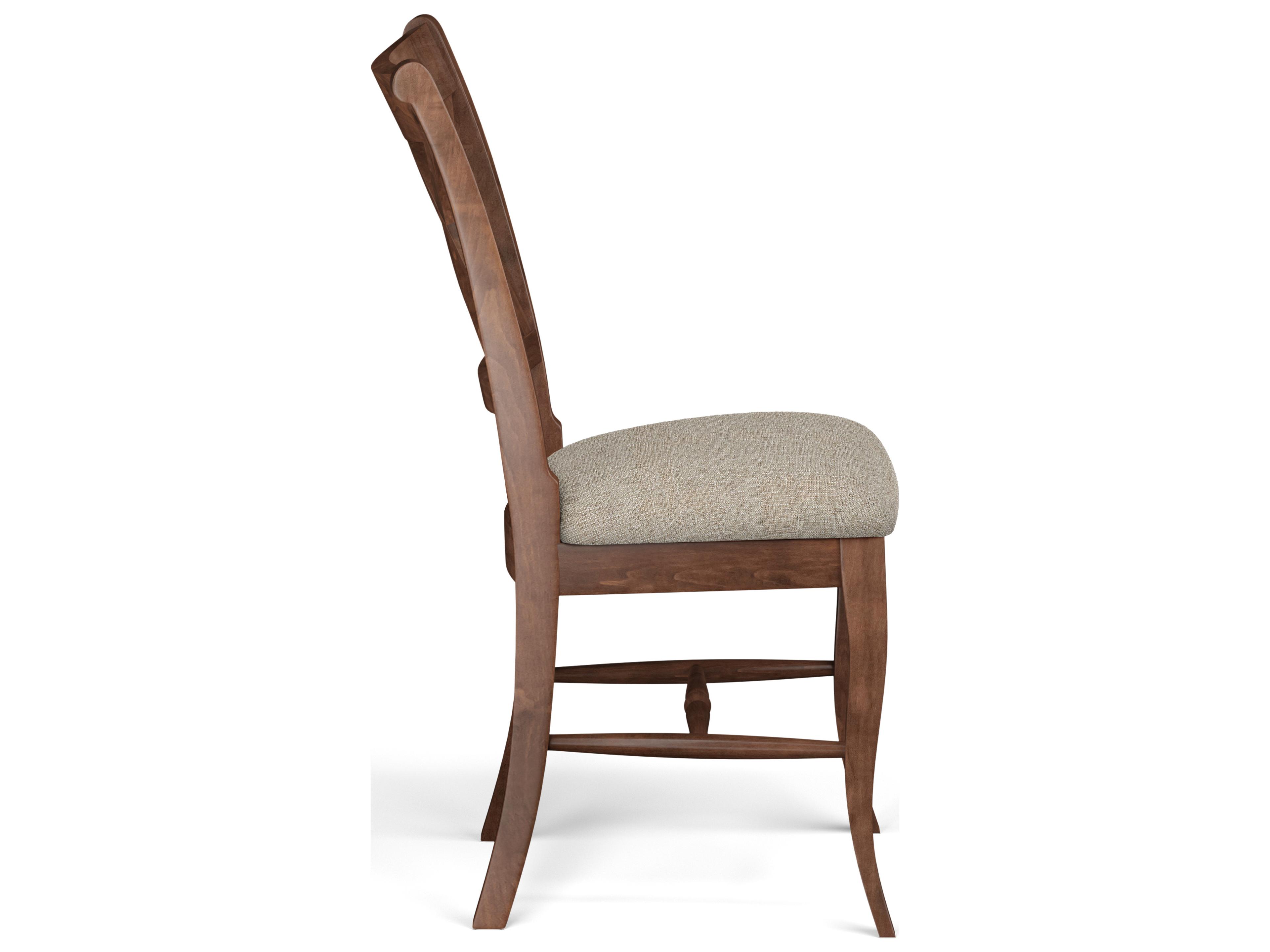 Saloom Emma Beech Wood Beige Upholstered Armless Dining Chair