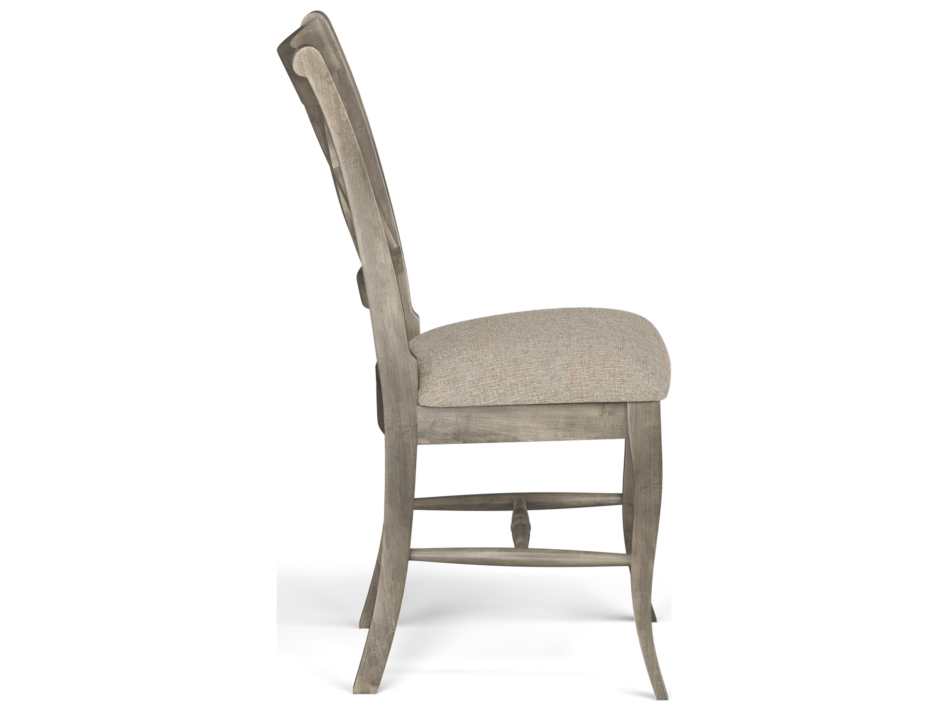 Saloom Emma Beech Wood Beige Upholstered Armless Dining Chair