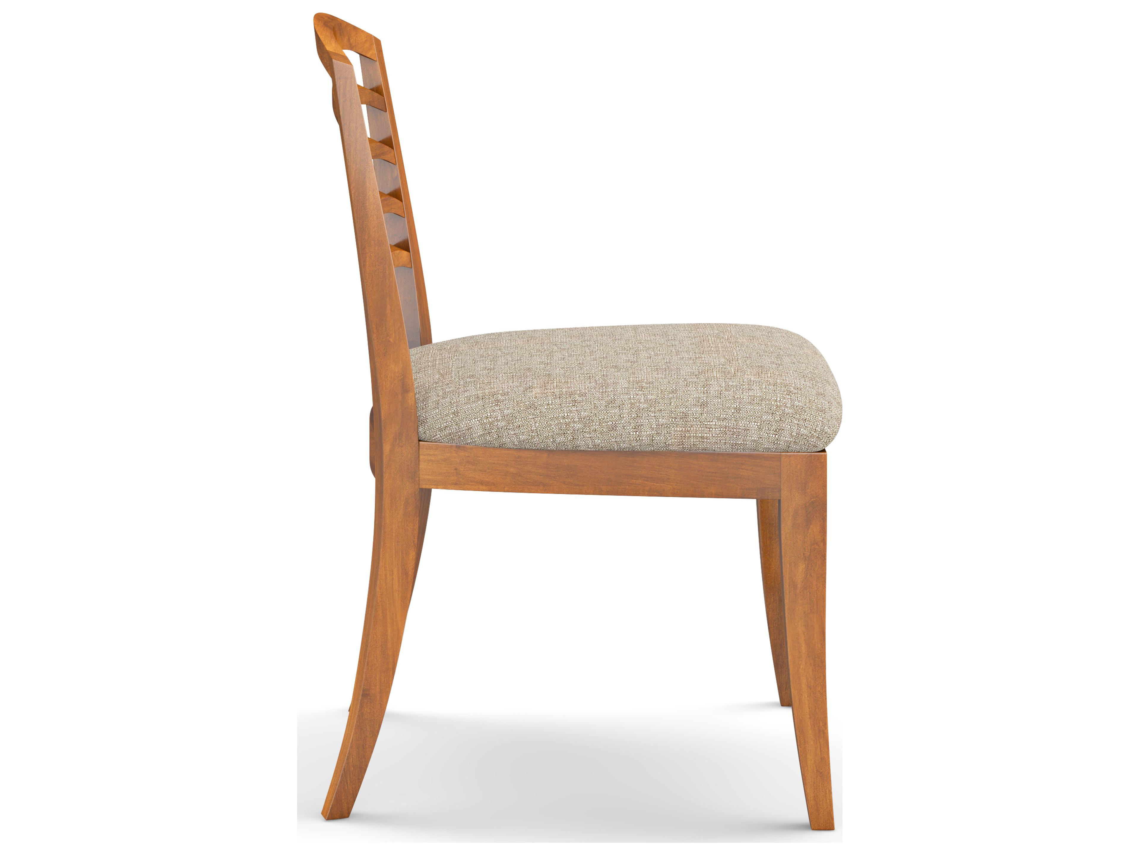 Saloom Campbell Beech Wood Beige Upholstered Armless Dining Chair