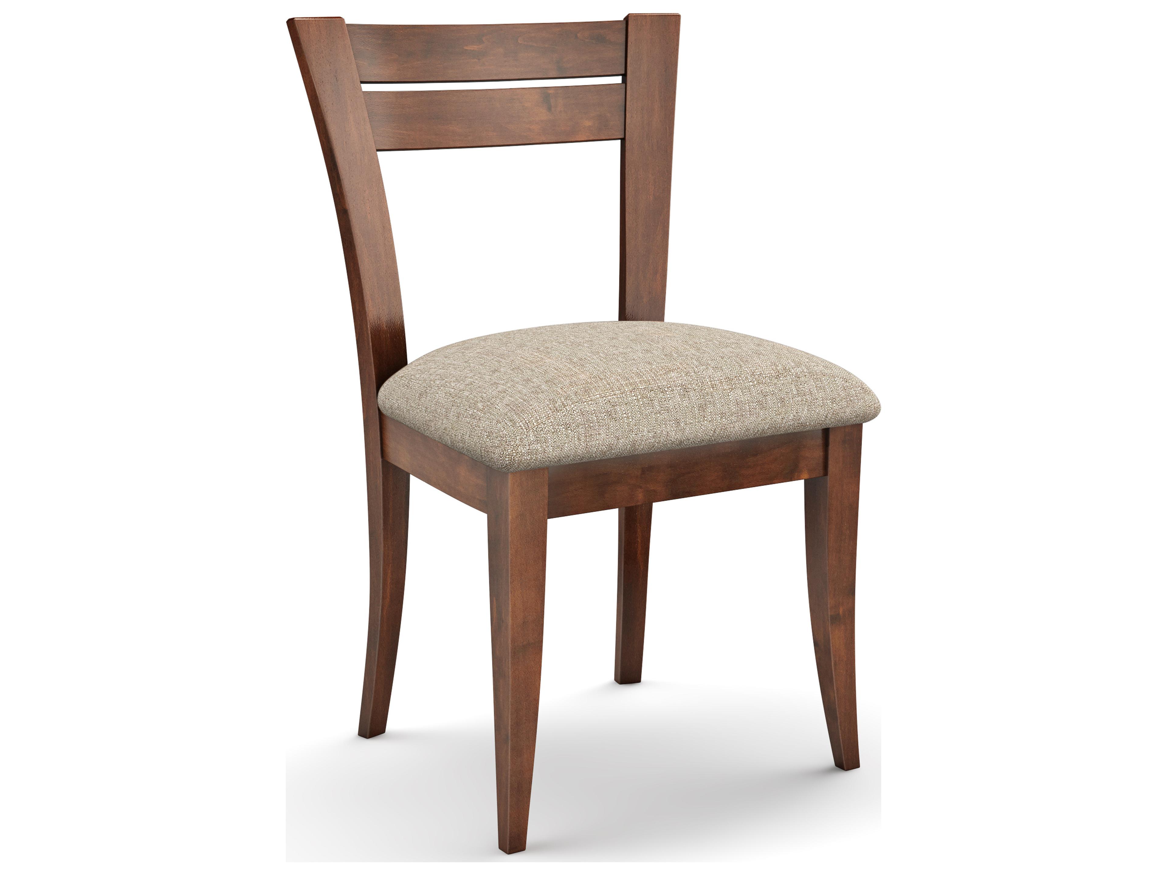 James Beech Wood Beige Upholstered Armless Dining Chair