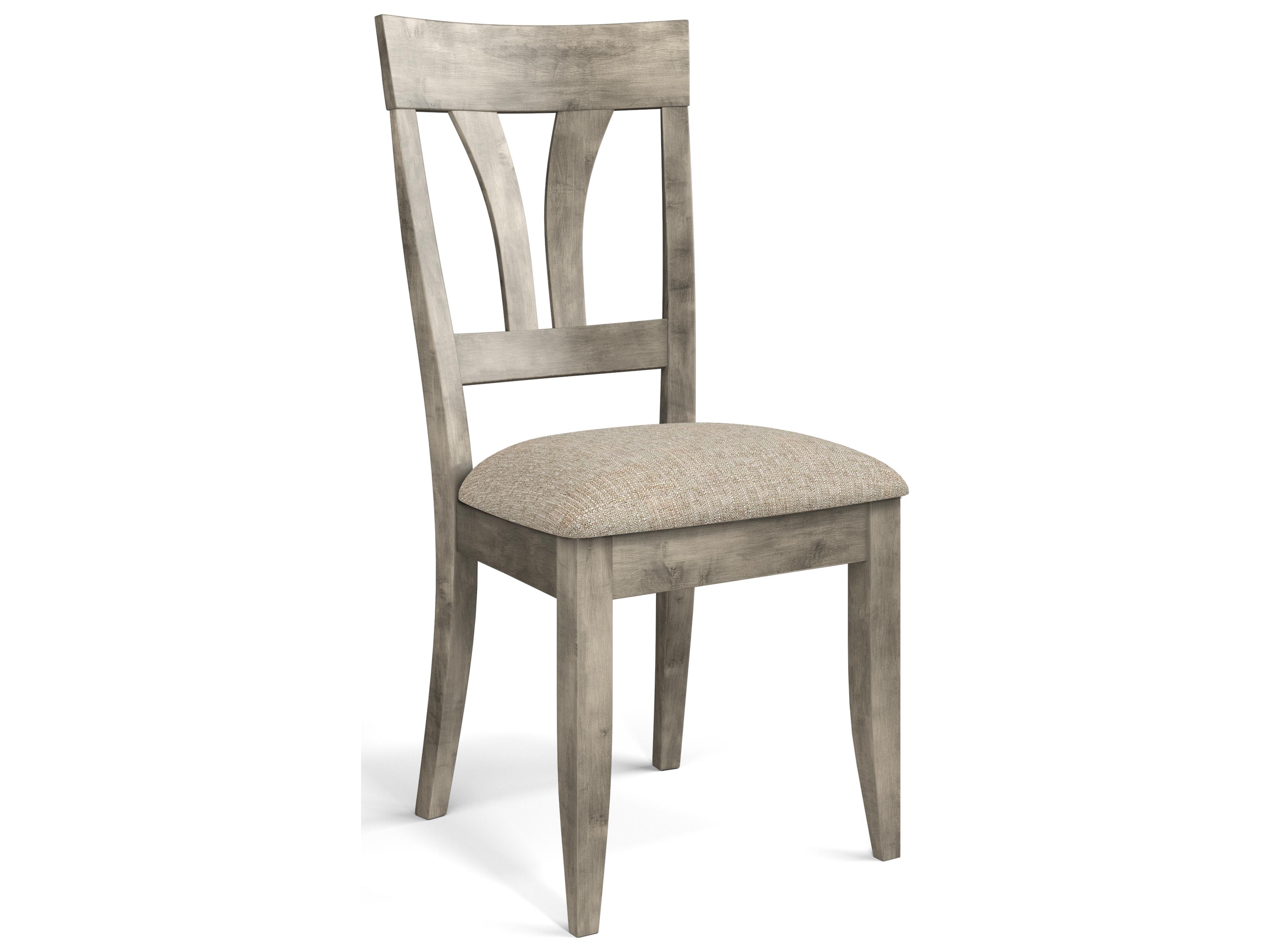 Kelly Beech Wood Beige Upholstered Armless Dining Chair