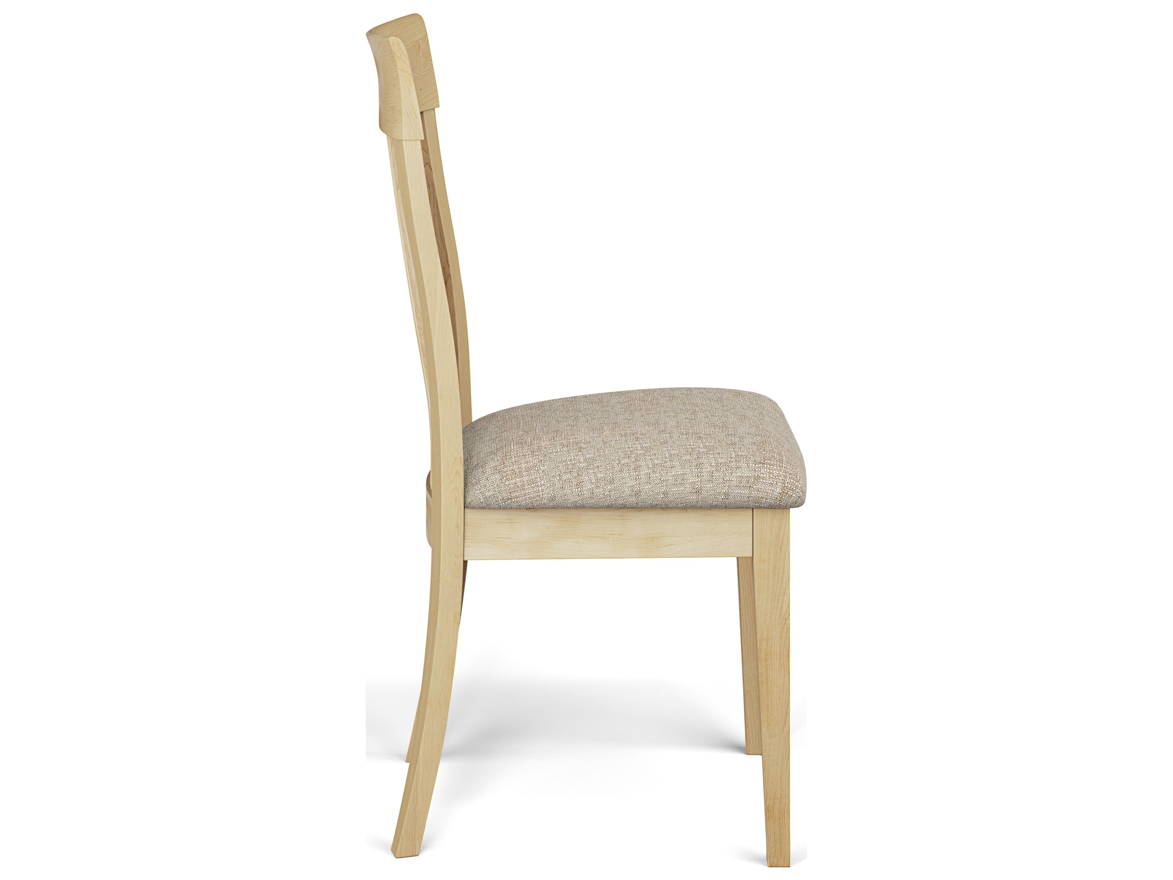 Saloom Lewis Beech Wood Beige Upholstered Armless Dining Chair