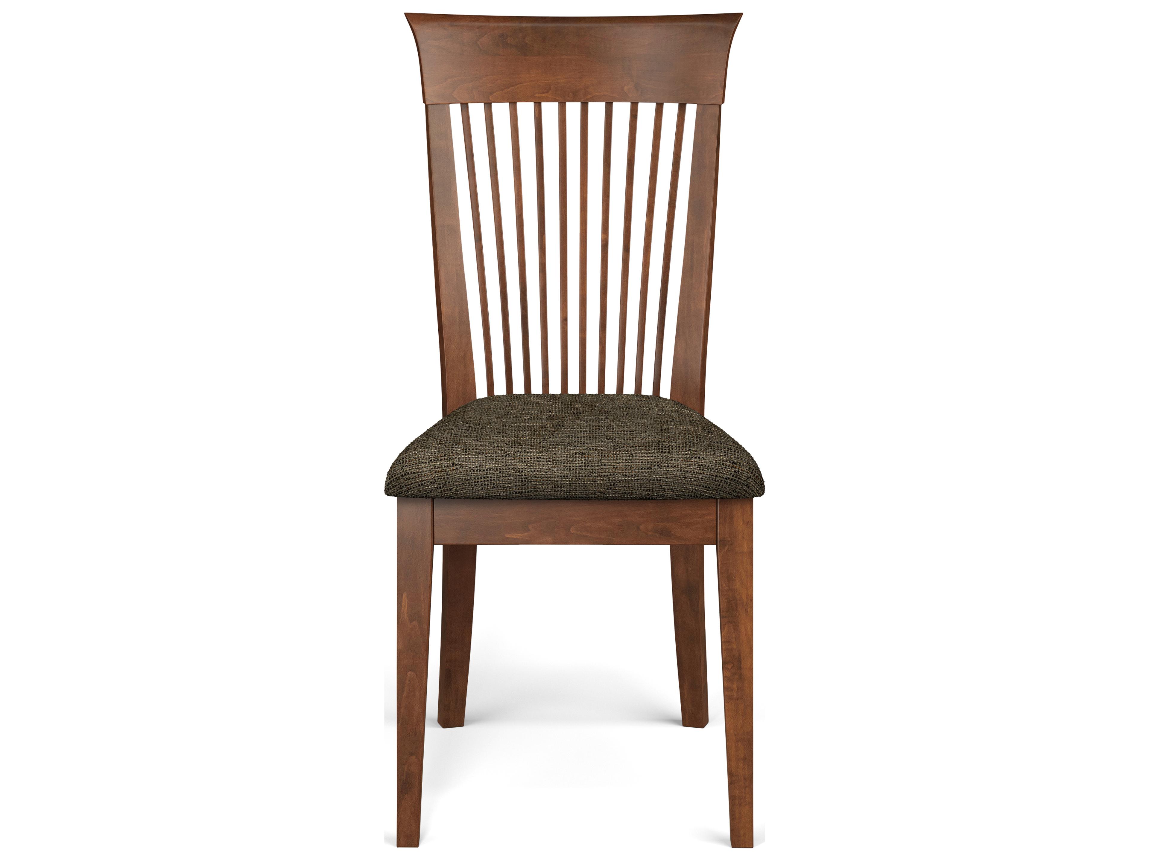 Saloom Lewis Beech Wood Brown Upholstered Armless Dining Chair