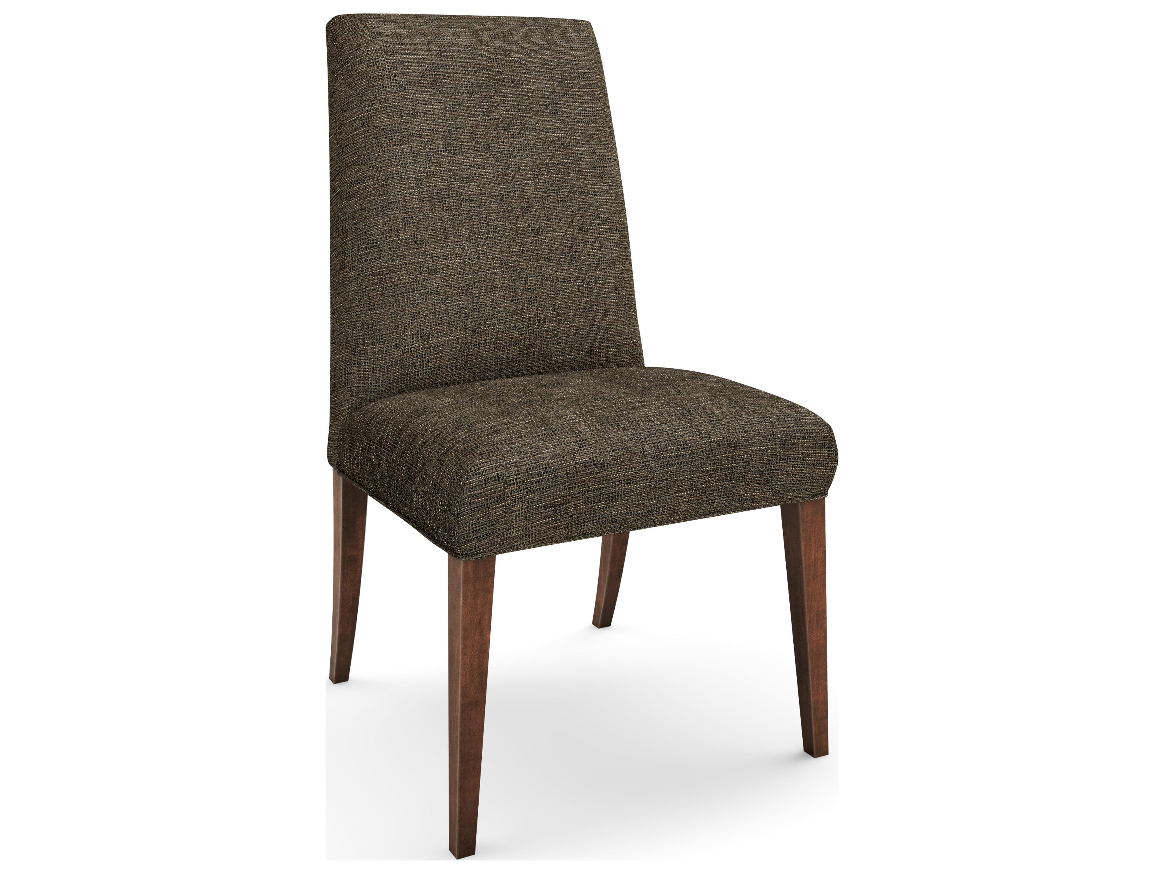 Camila Beech Wood Brown Upholstered Armless Dining Chair