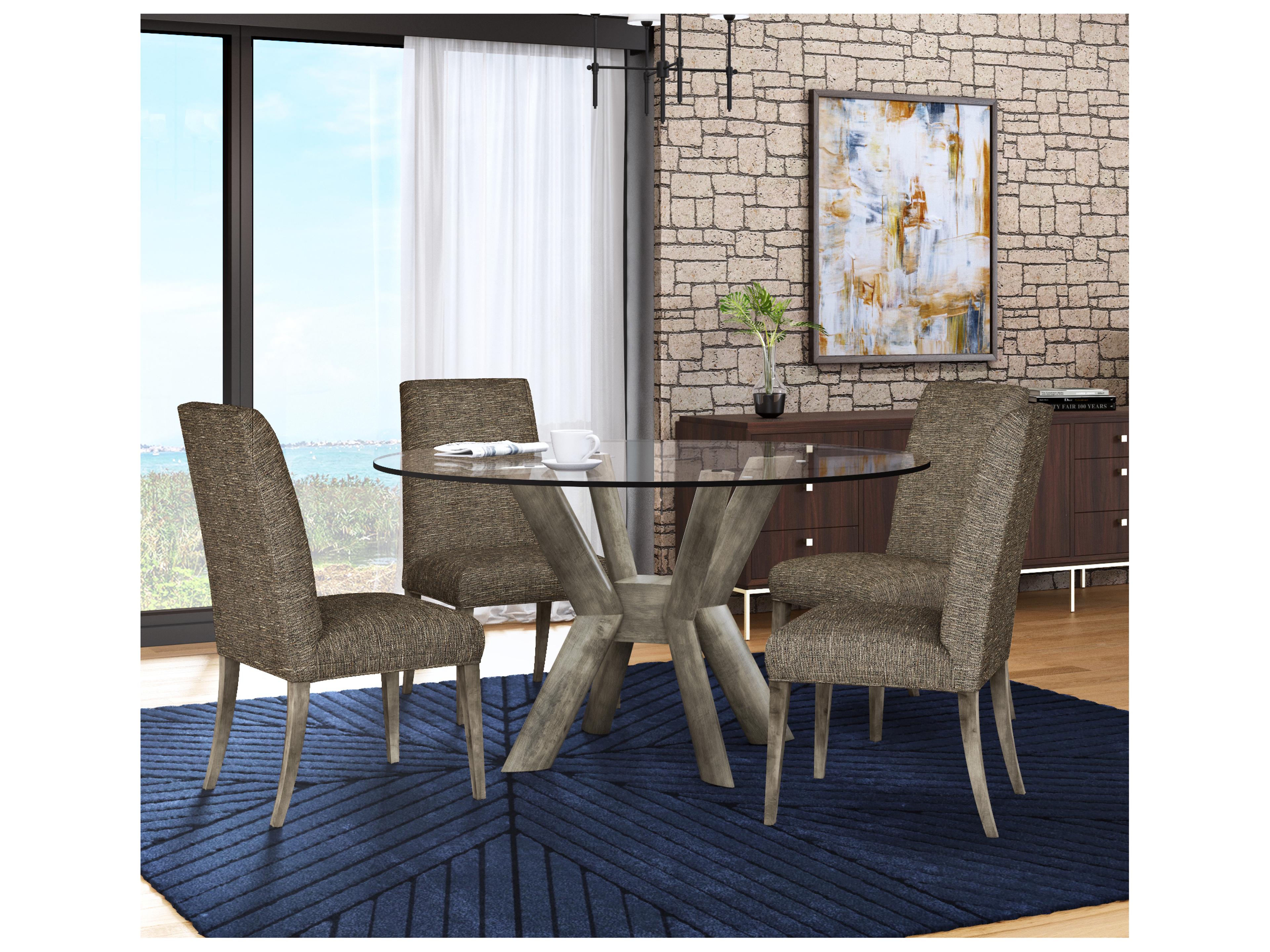 Saloom Camila Beech Wood Brown Upholstered Armless Dining Chair