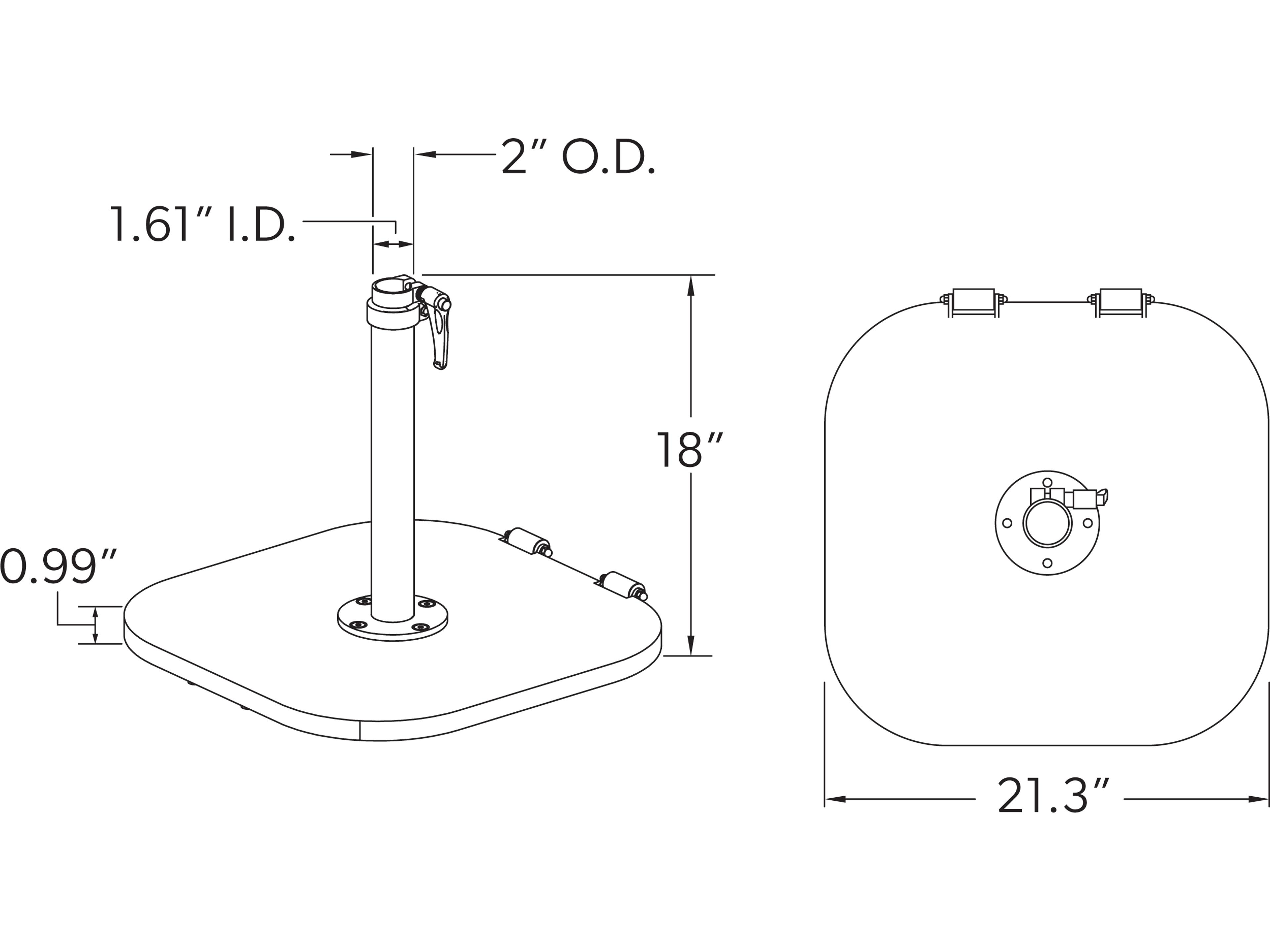 Aspen Umbrella Base Rolling Heavy Duty