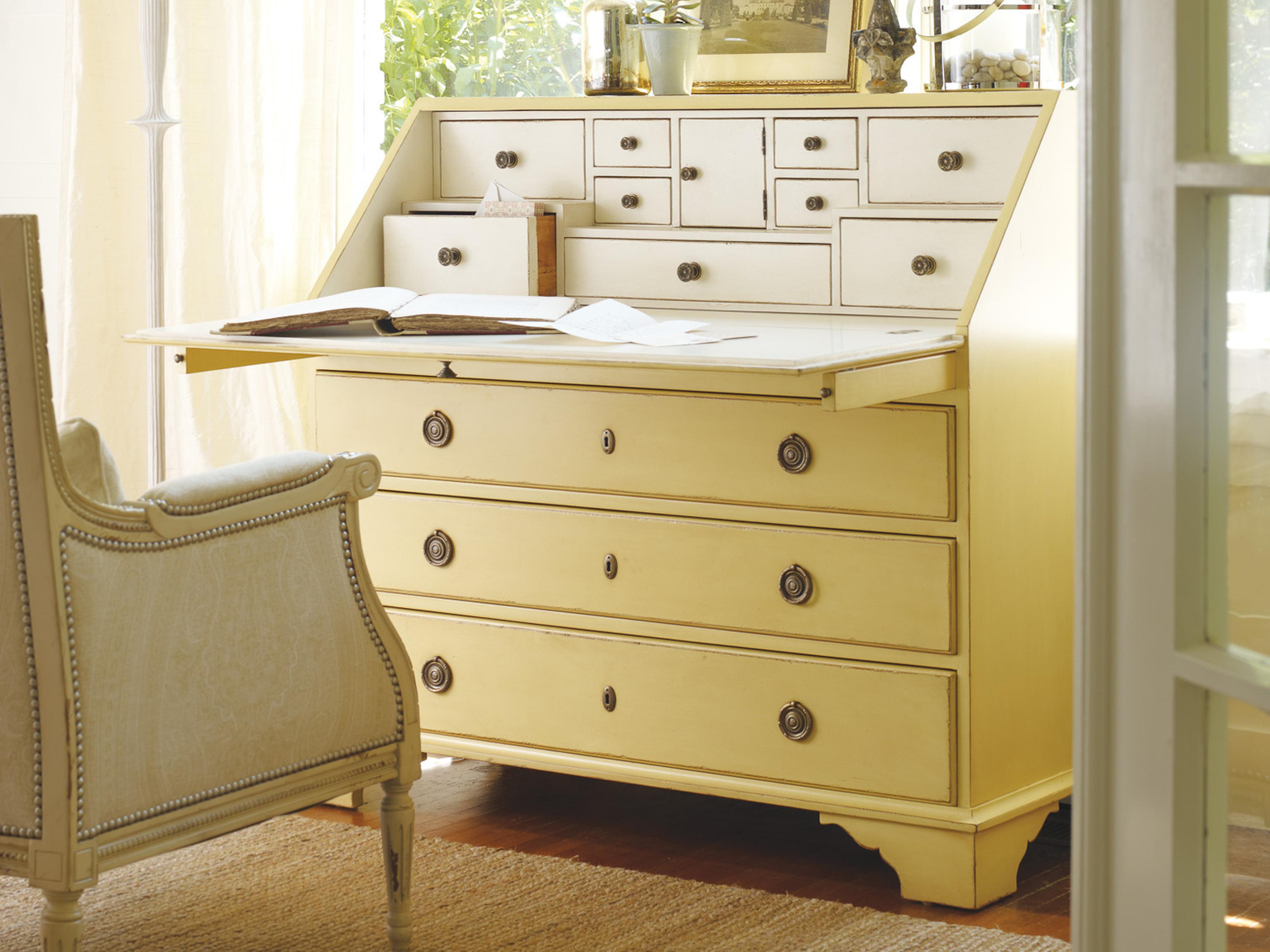 Monterey Yellow Mahogany Wood Roll Top Desk