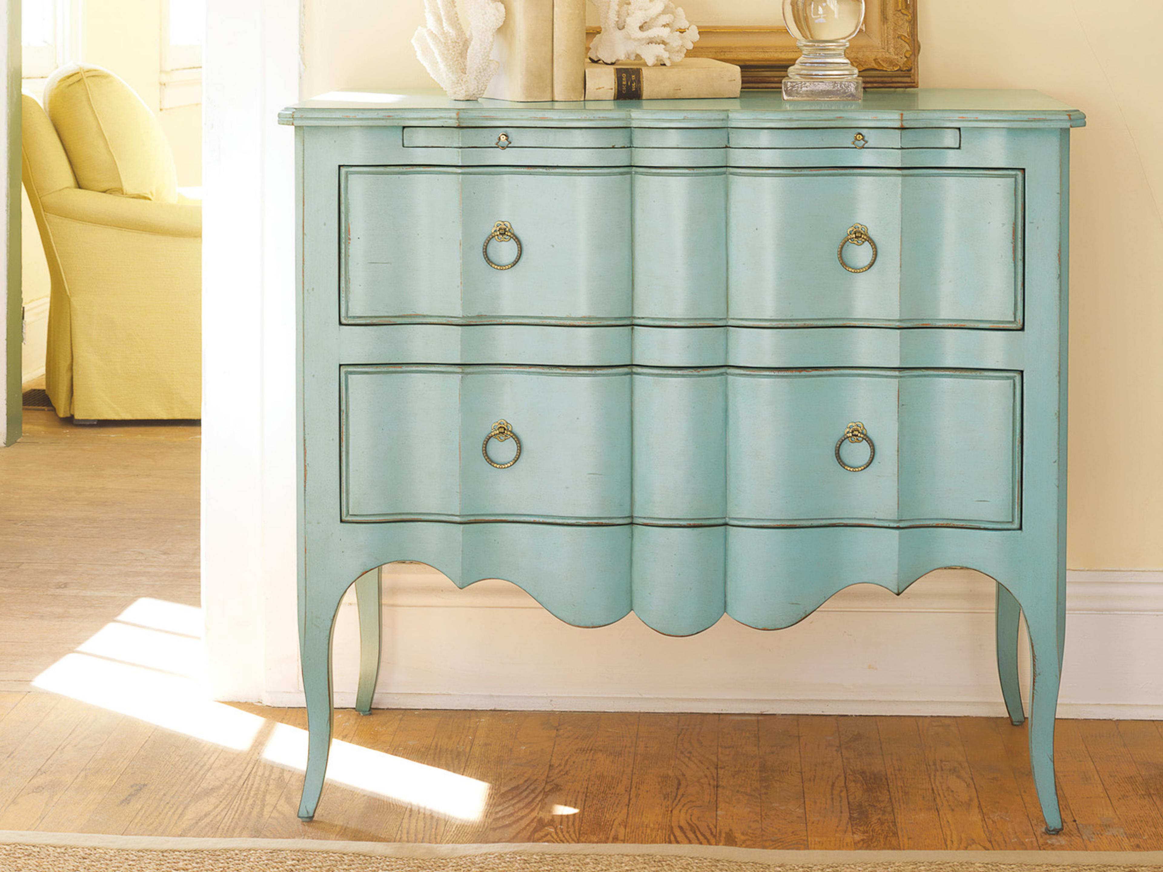 Martha Vineyard Blue Mahogany Wood Accent Chest