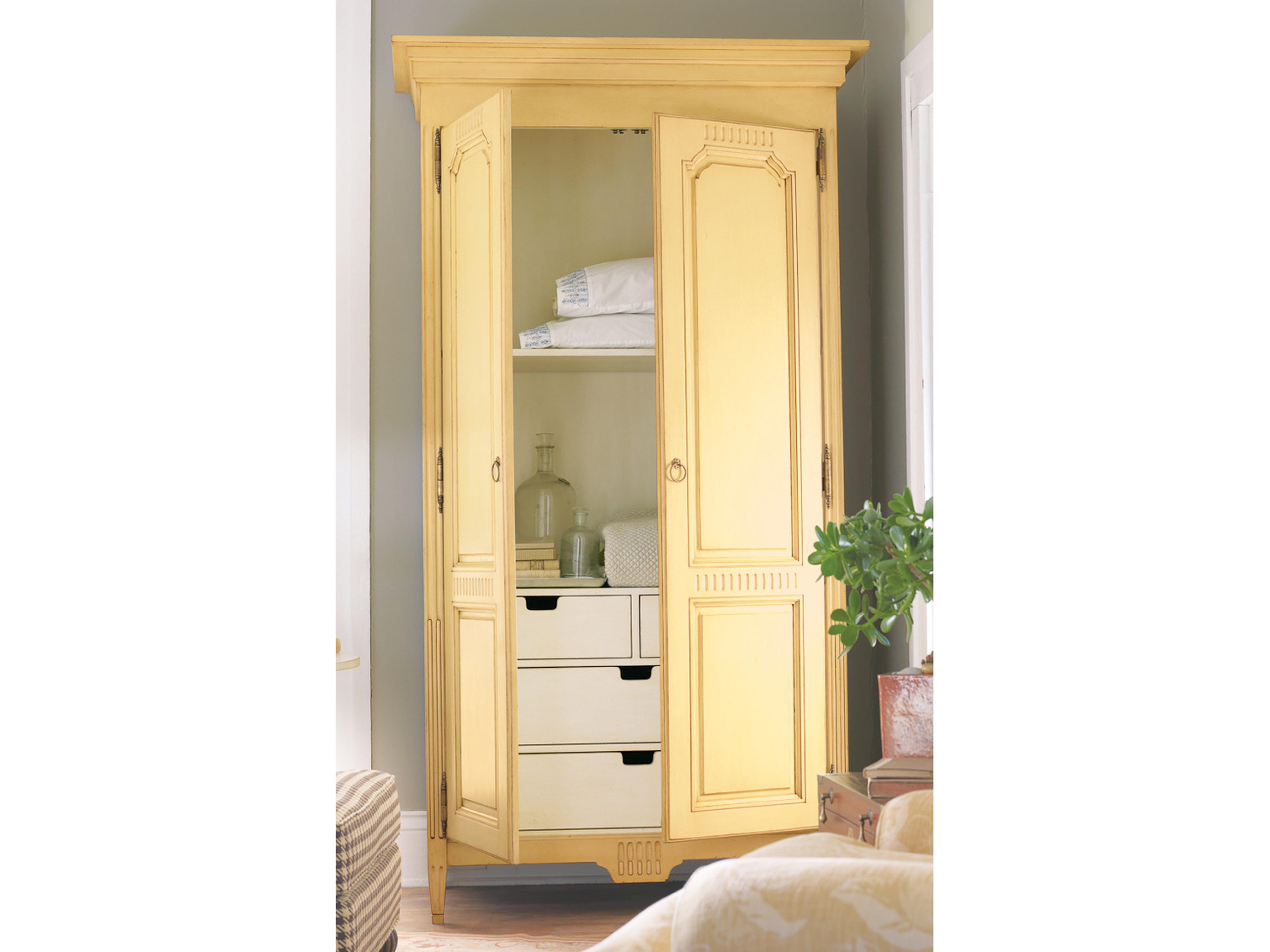 Middleburg Yellow Mahogany Wood Wardrobe Armoire