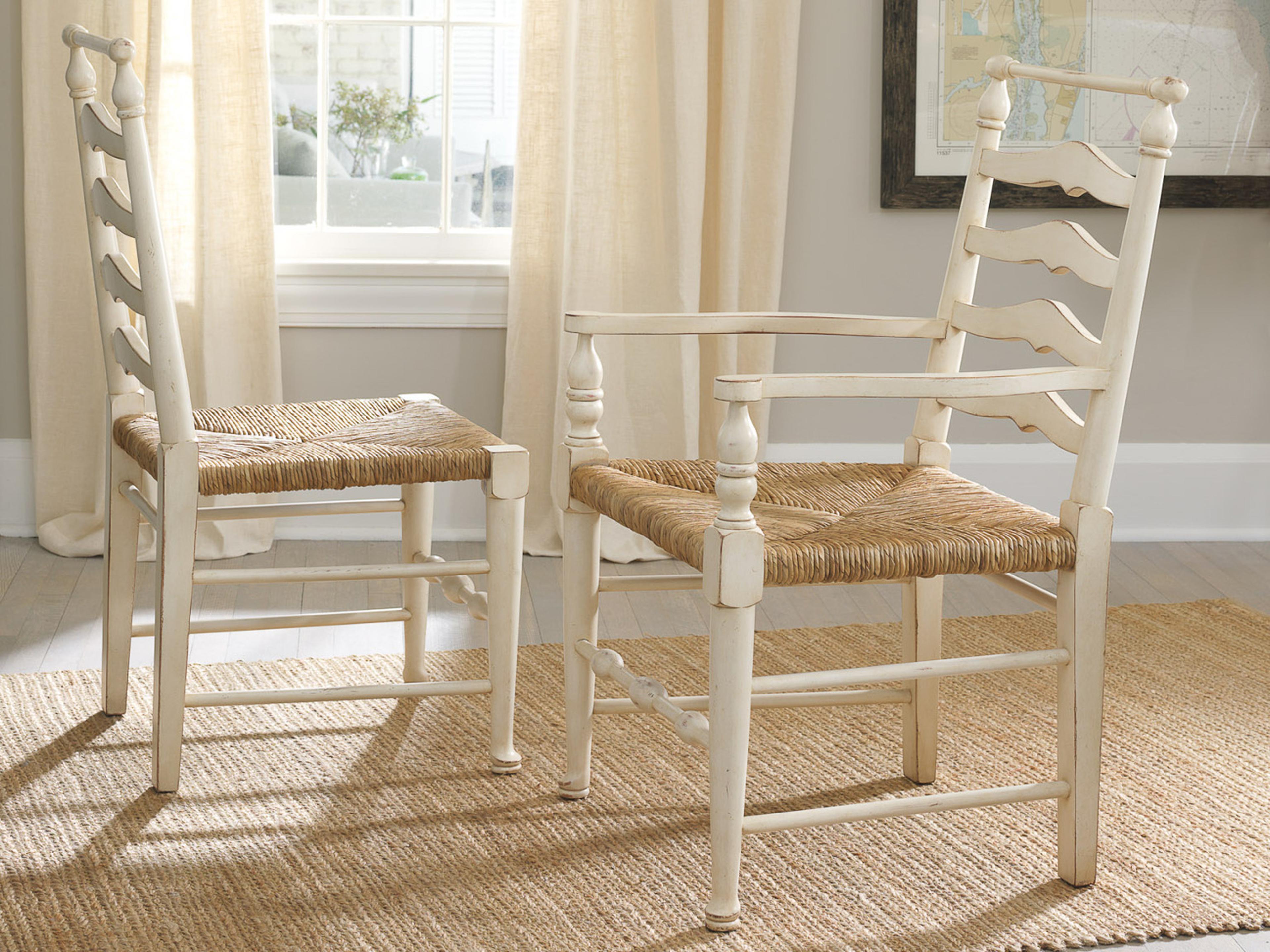 Oakville Mahogany Wood Beige Armless Dining Chair