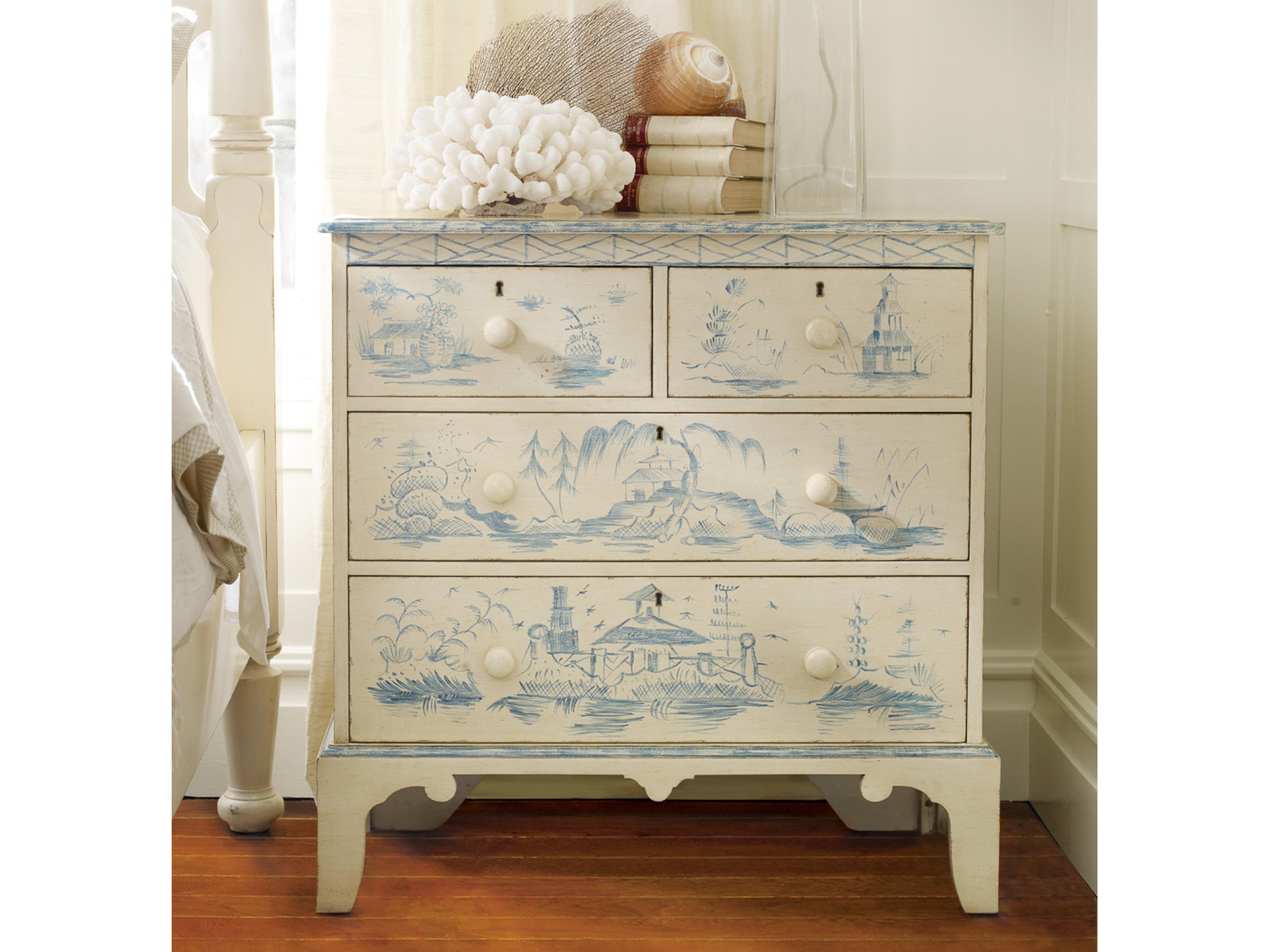 Avon Blue Mahogany Wood Accent Chest