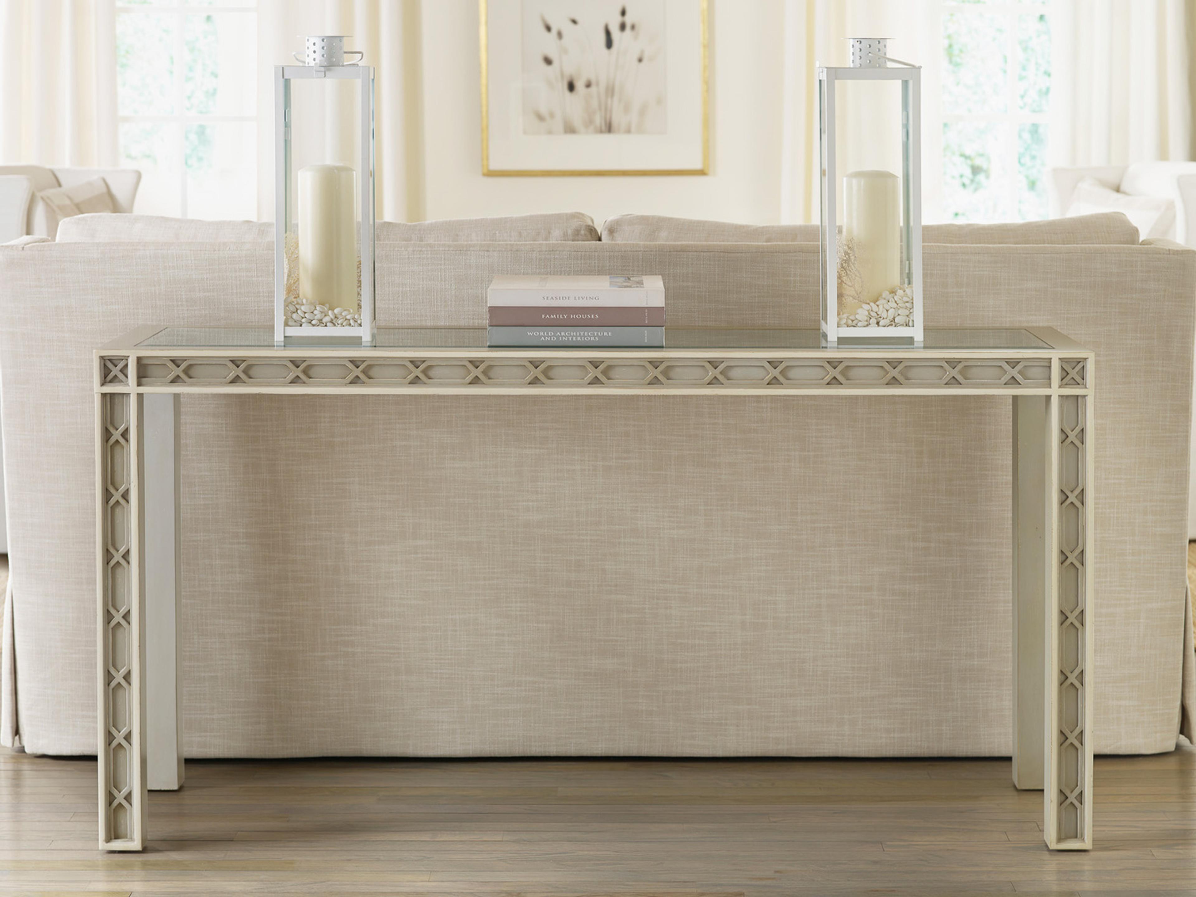 Corolla Rectangular Glass Console Table