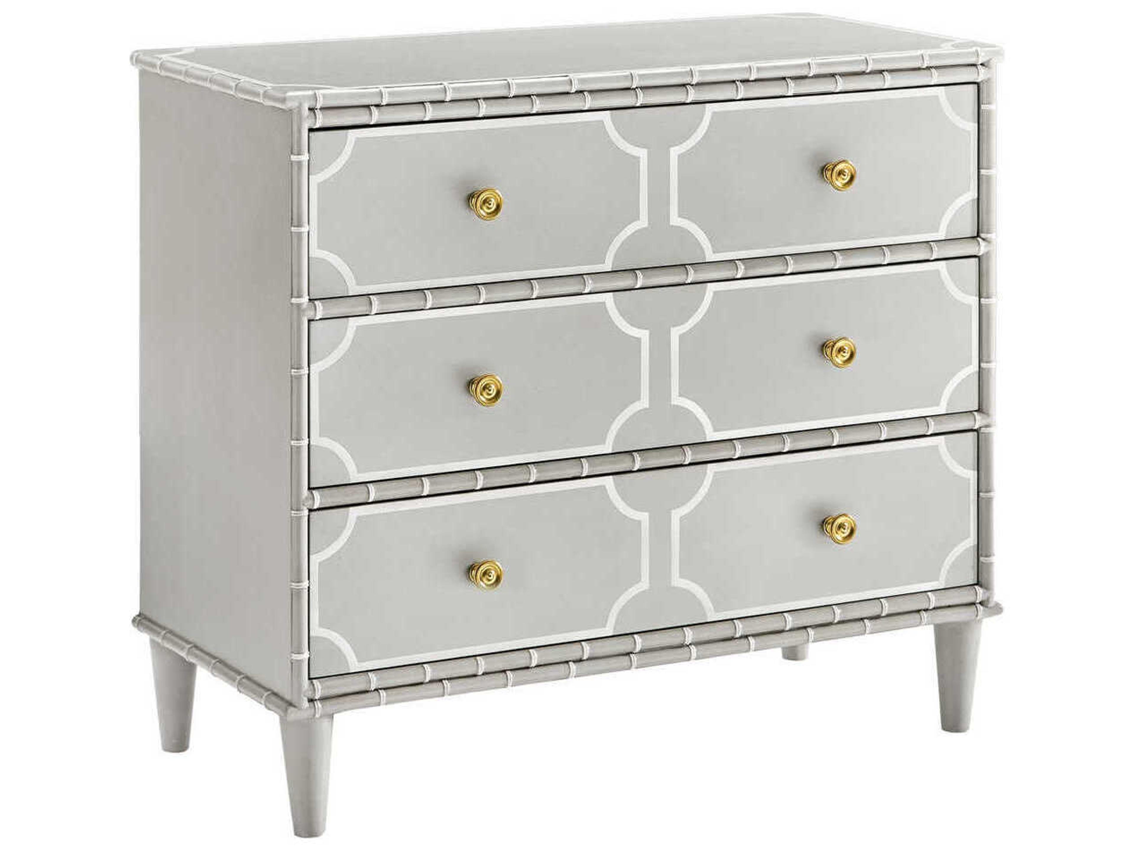 Greenwich 3-Drawers Gray Nightstand