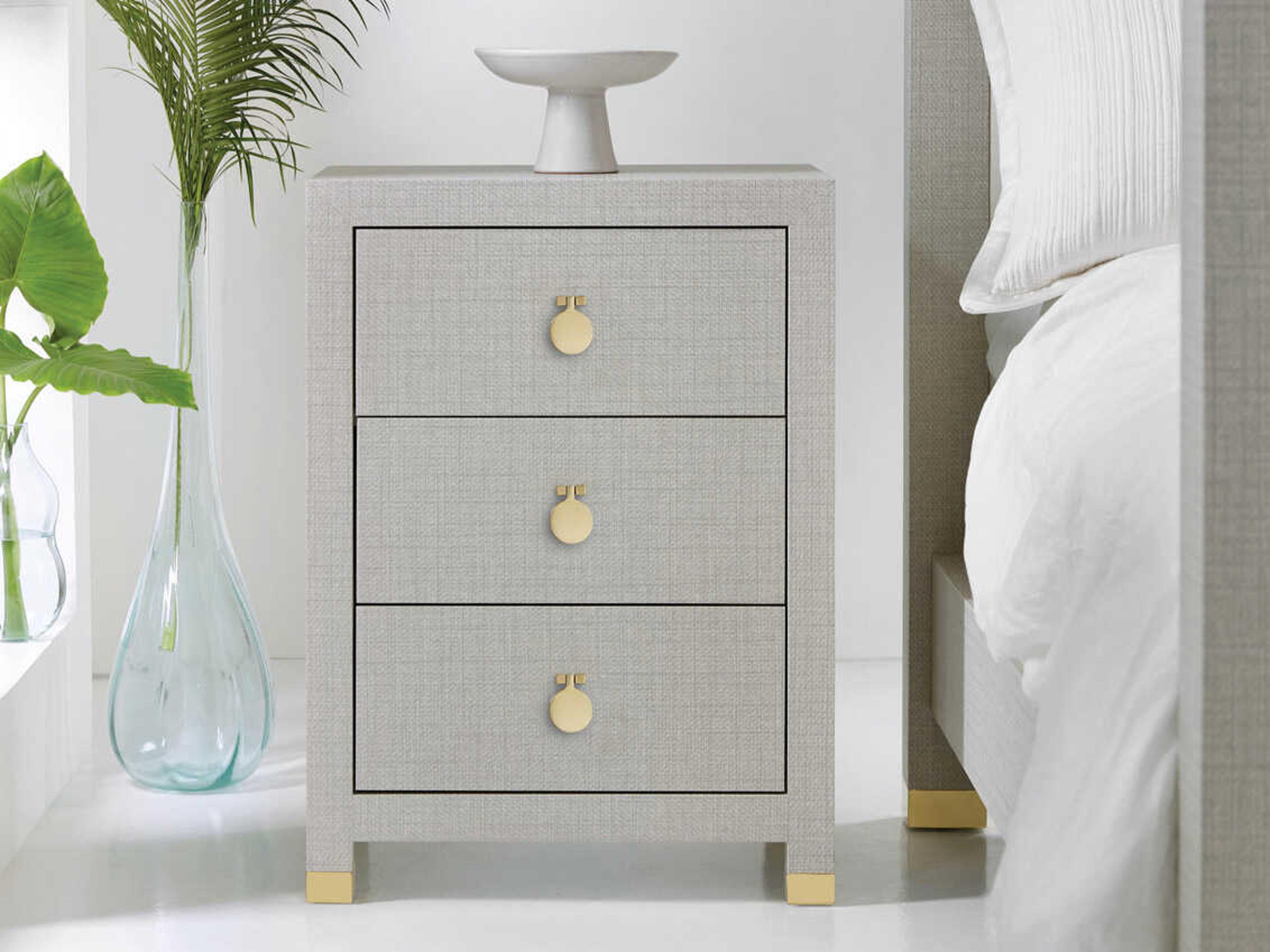 Kona 3-Drawers Gray Oak Wood Nightstand