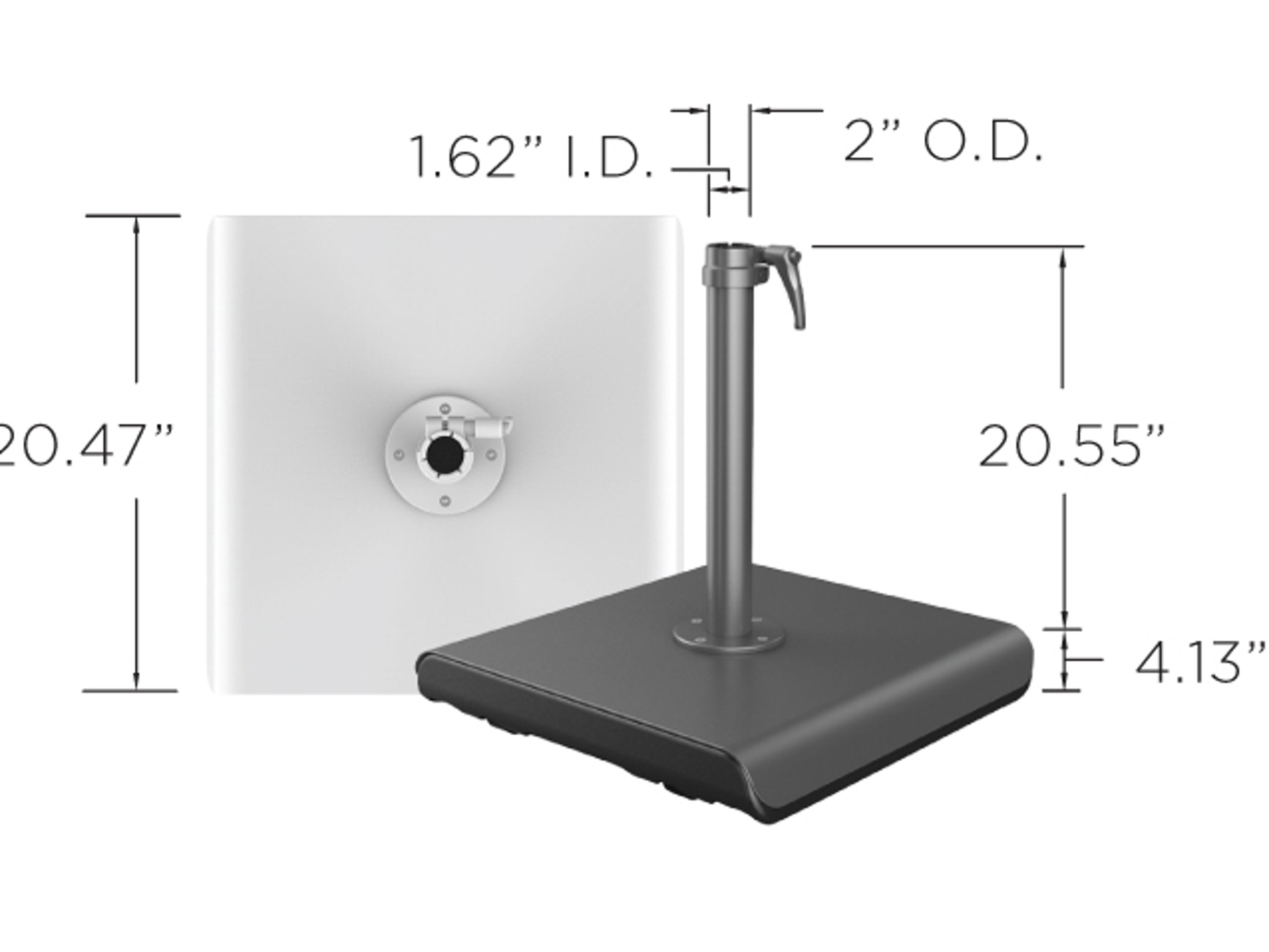 Shademaker Athens Cast Aluminum Umbrella 108lbs Base with Wheels