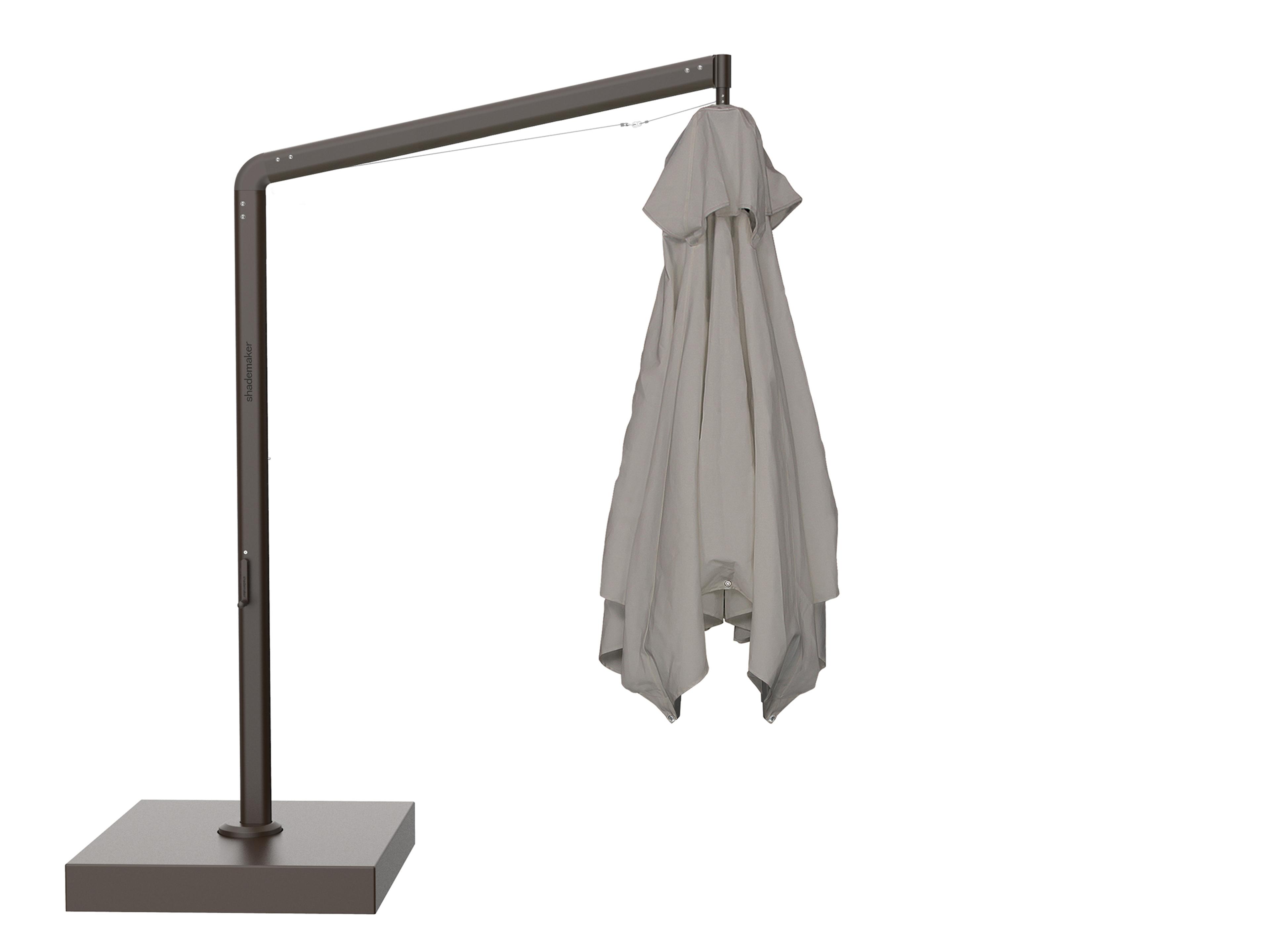 Shademaker Orion Aluminum 10 Foot Square Crank Lift Patio Umbrella