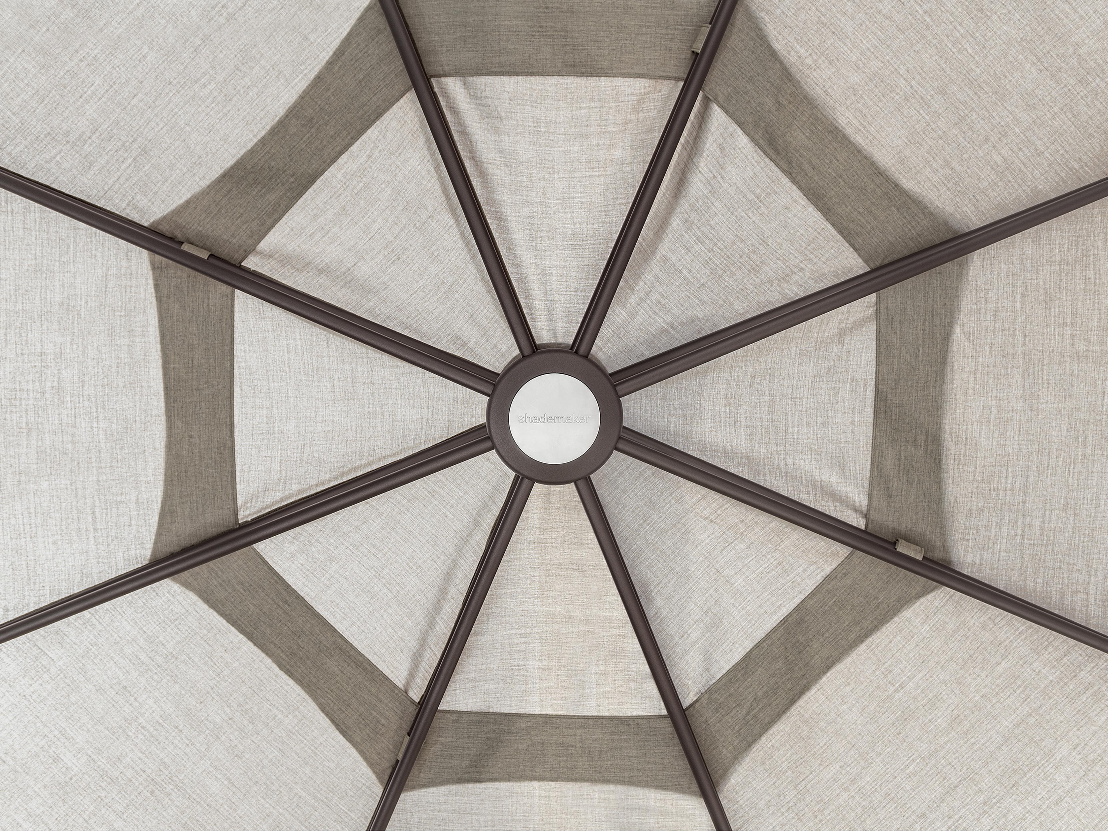 Shademaker Orion Aluminum 13 Foot Crank Lift Square Outdoor Umbrella