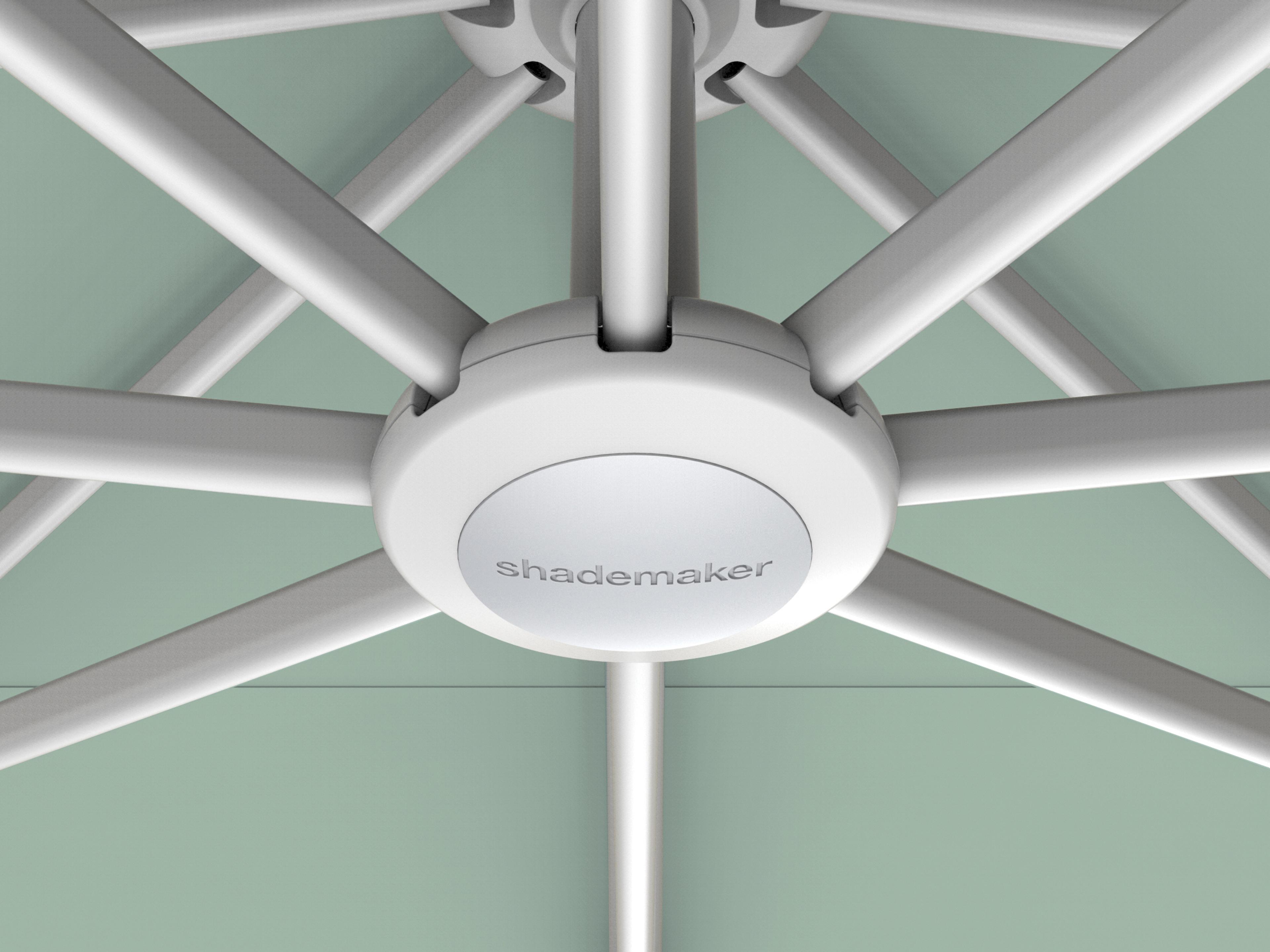 Shademaker Polaris Aluminum 11.5 Foot Square Crank Lift Patio Umbrella