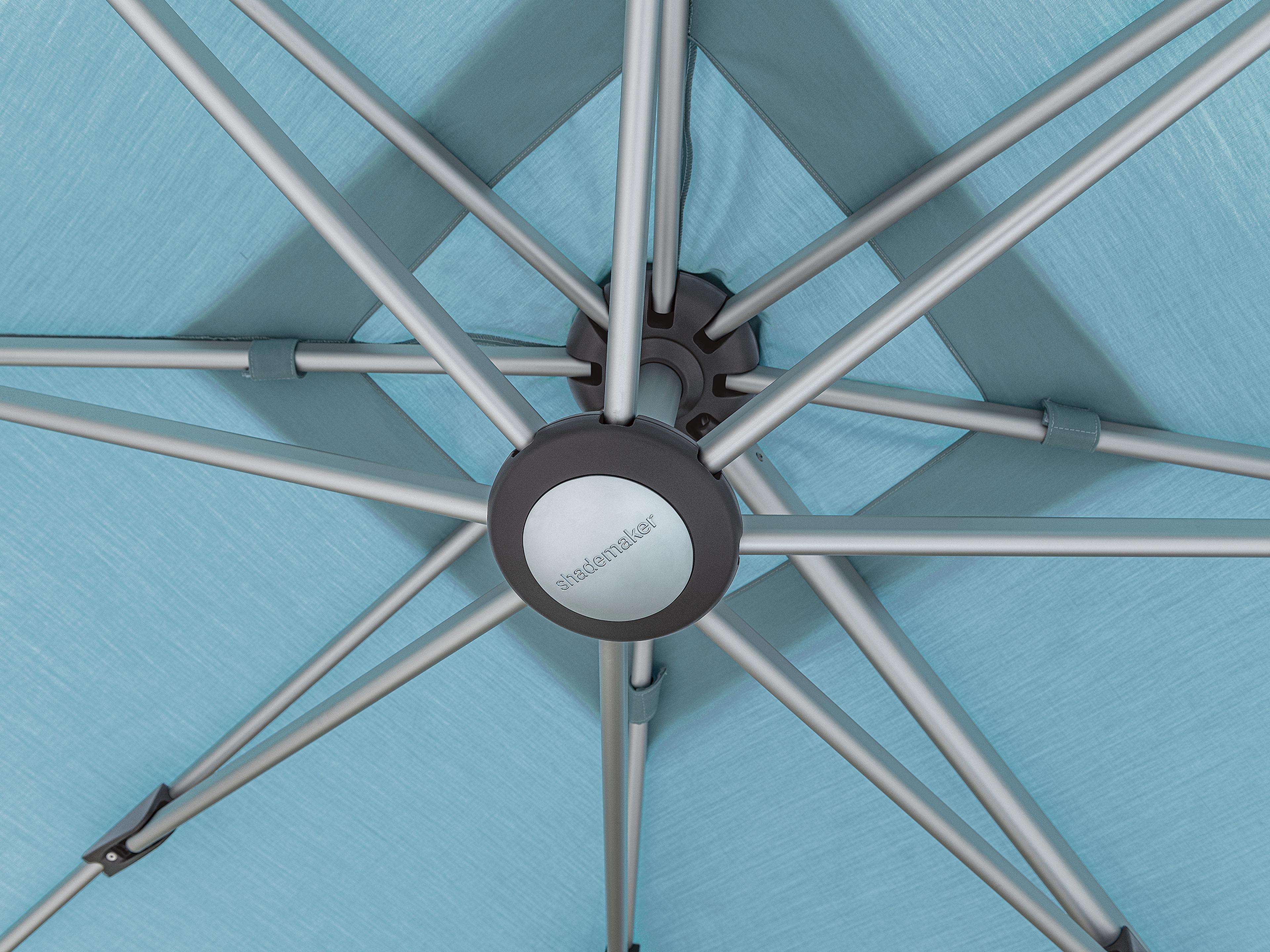 Shademaker Solaris Aluminum 10 Foot Square Crank Lift Outdoor Umbrella