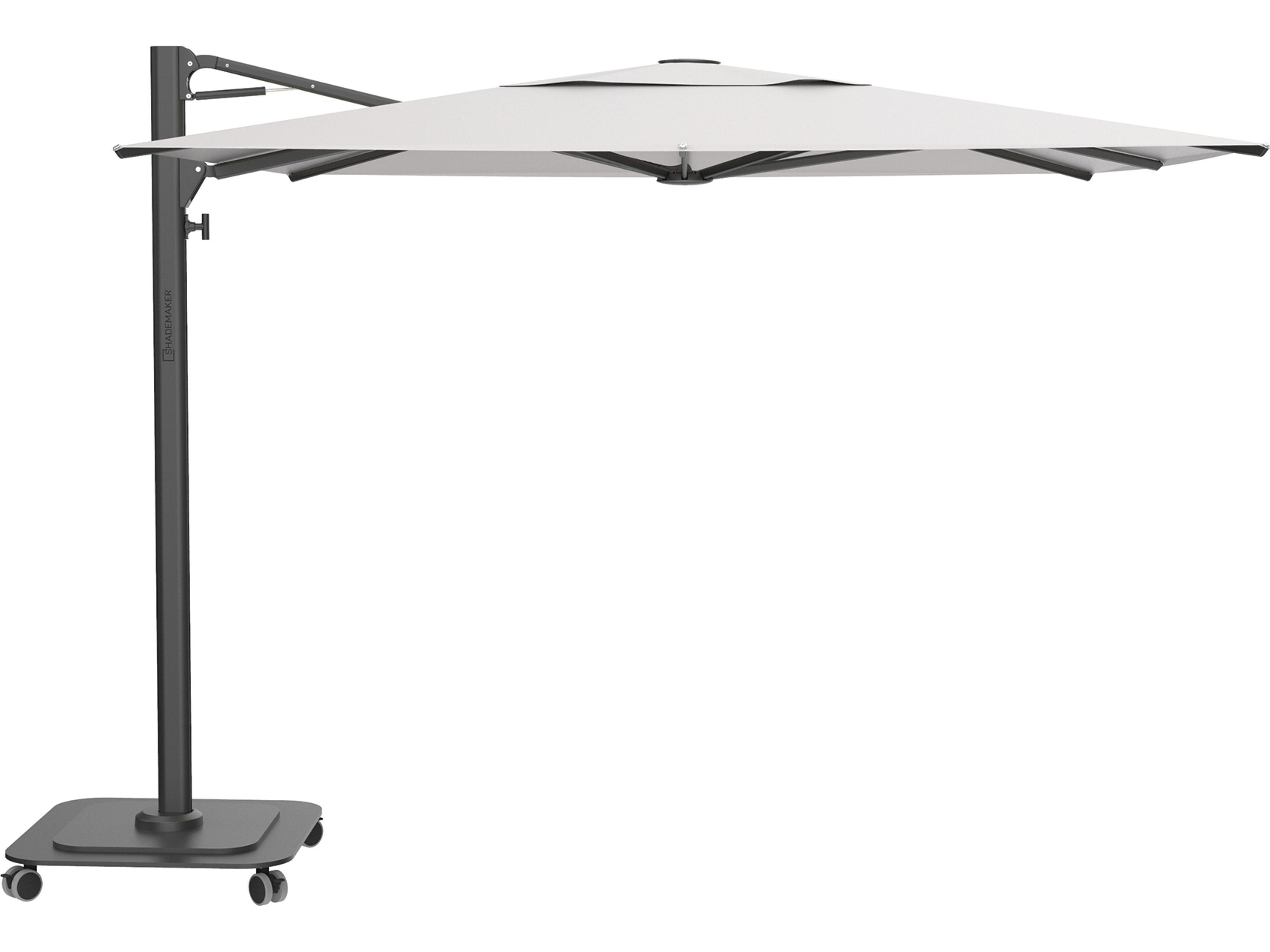 Shademaker Taurus Aluminum 10" Foot Square Crank Lift Outdoor Patio Umbrella