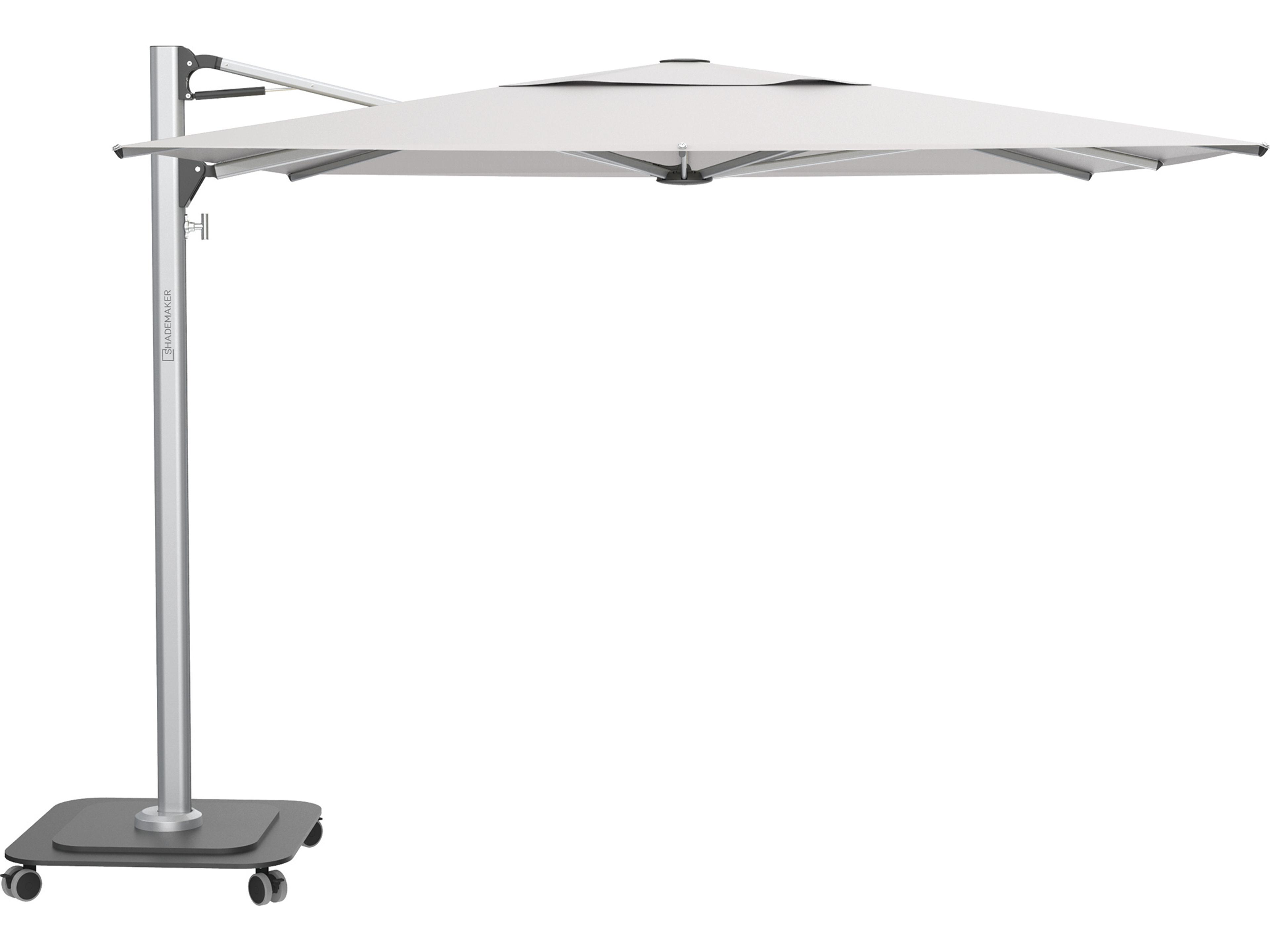 Shademaker Taurus Aluminum 10" Foot Square Crank Lift Outdoor Patio Umbrella