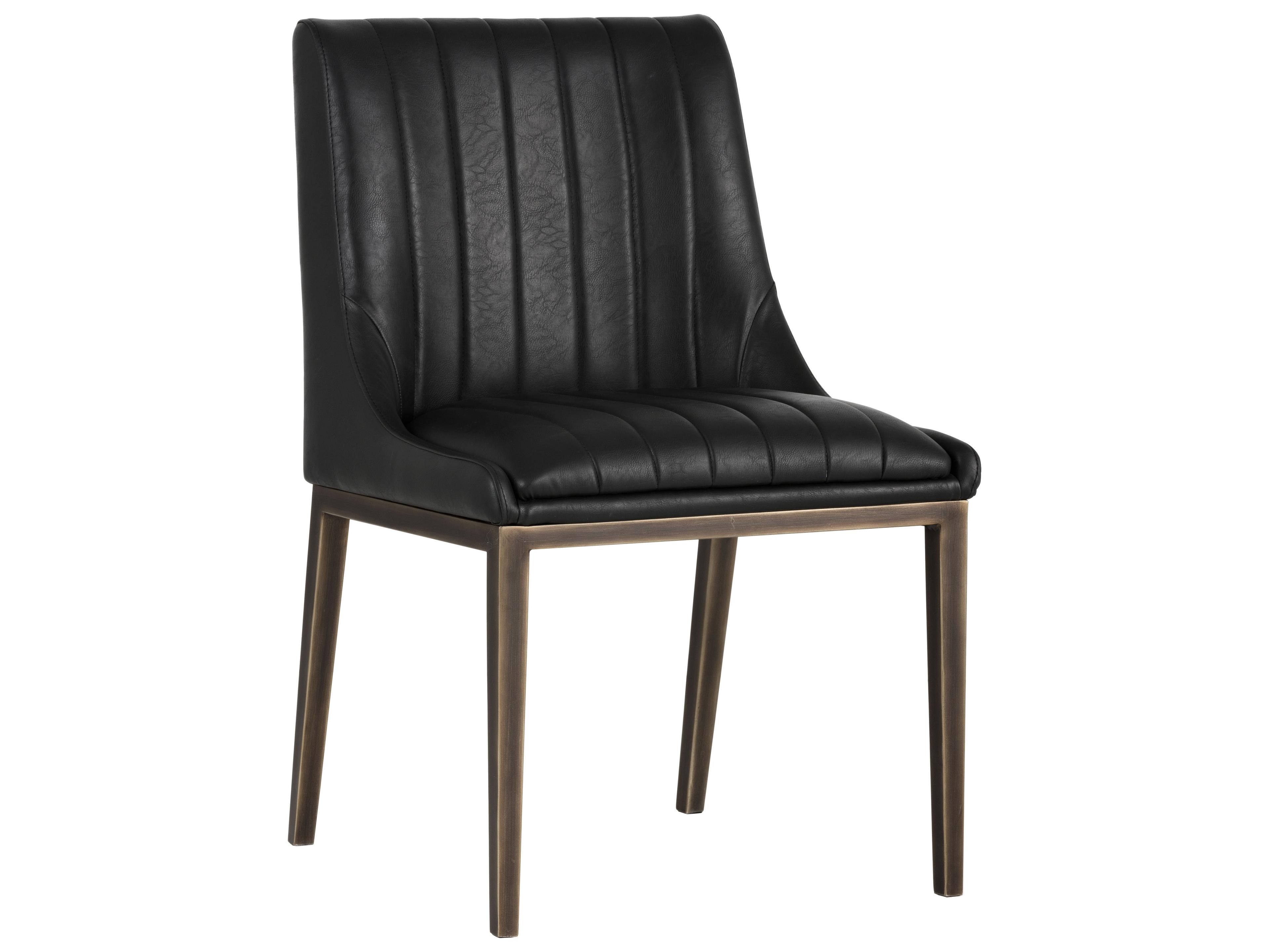 Halden Dining Chair Vintage Black Faux Leather