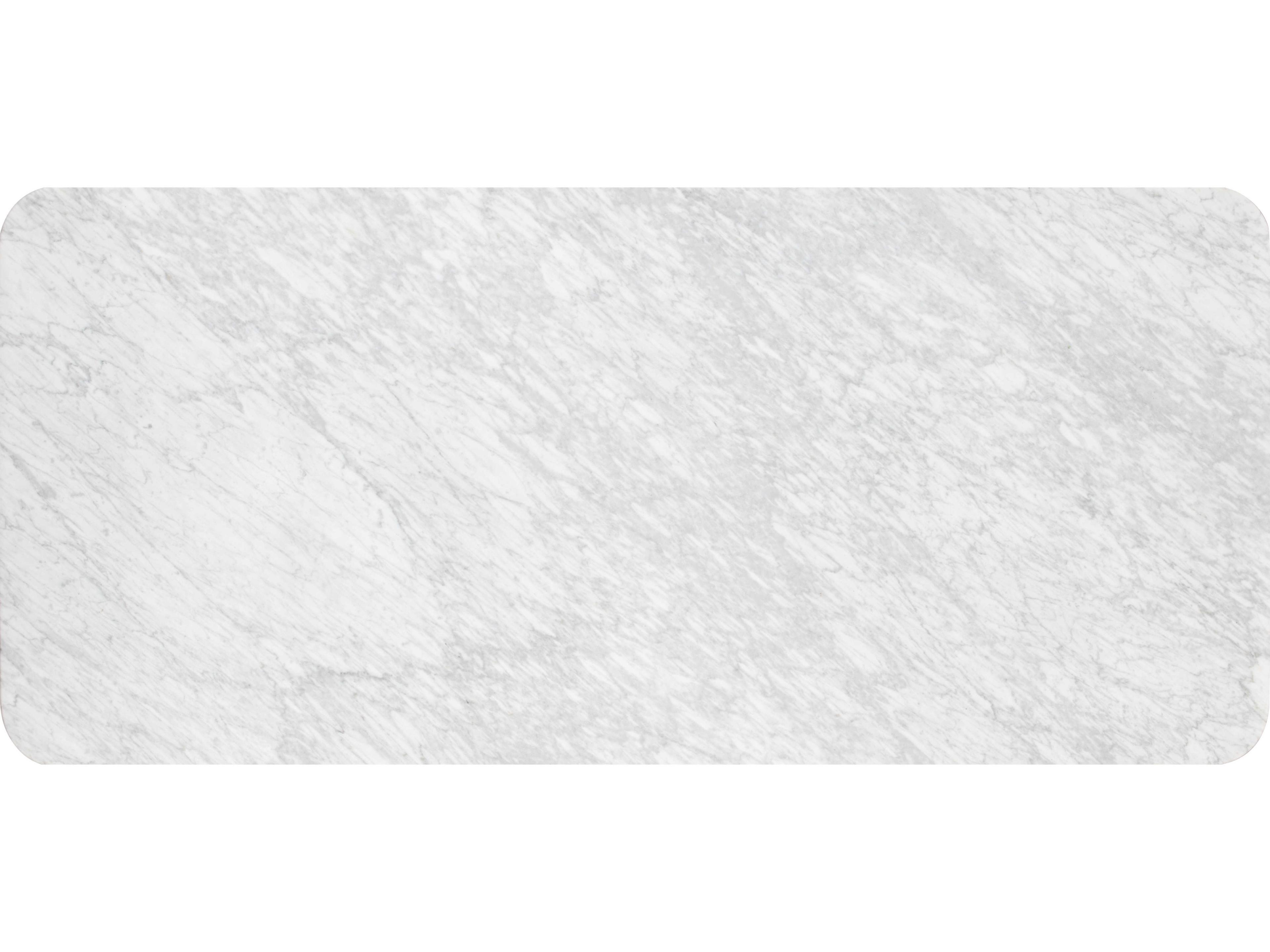 Sunpan Zenn Ambrosia Rectangular Marble White Antique Brass Dining Table