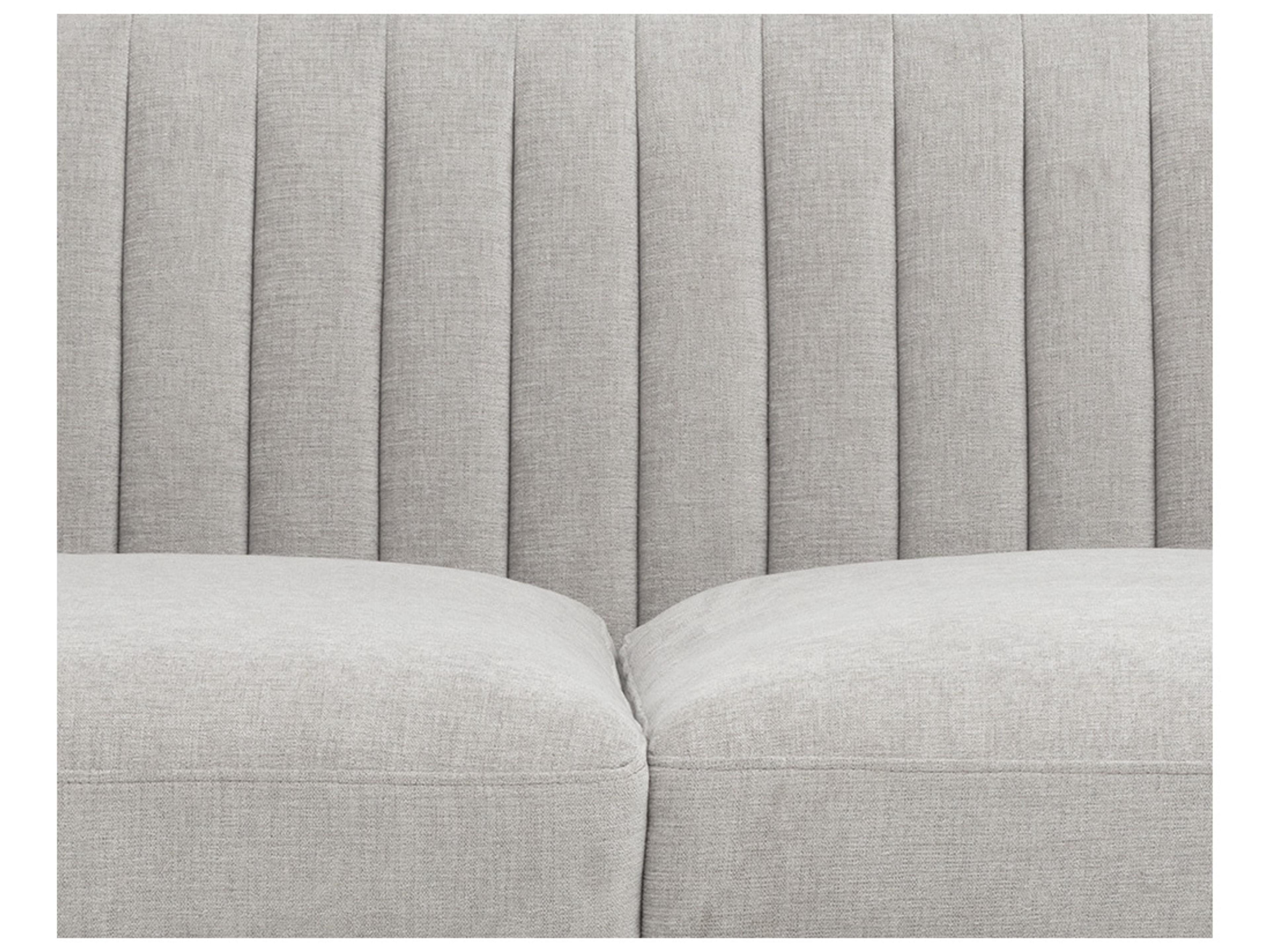 Sunpan Caitlin Hemingway Silver Antique Brass Gray Upholstered Sofa