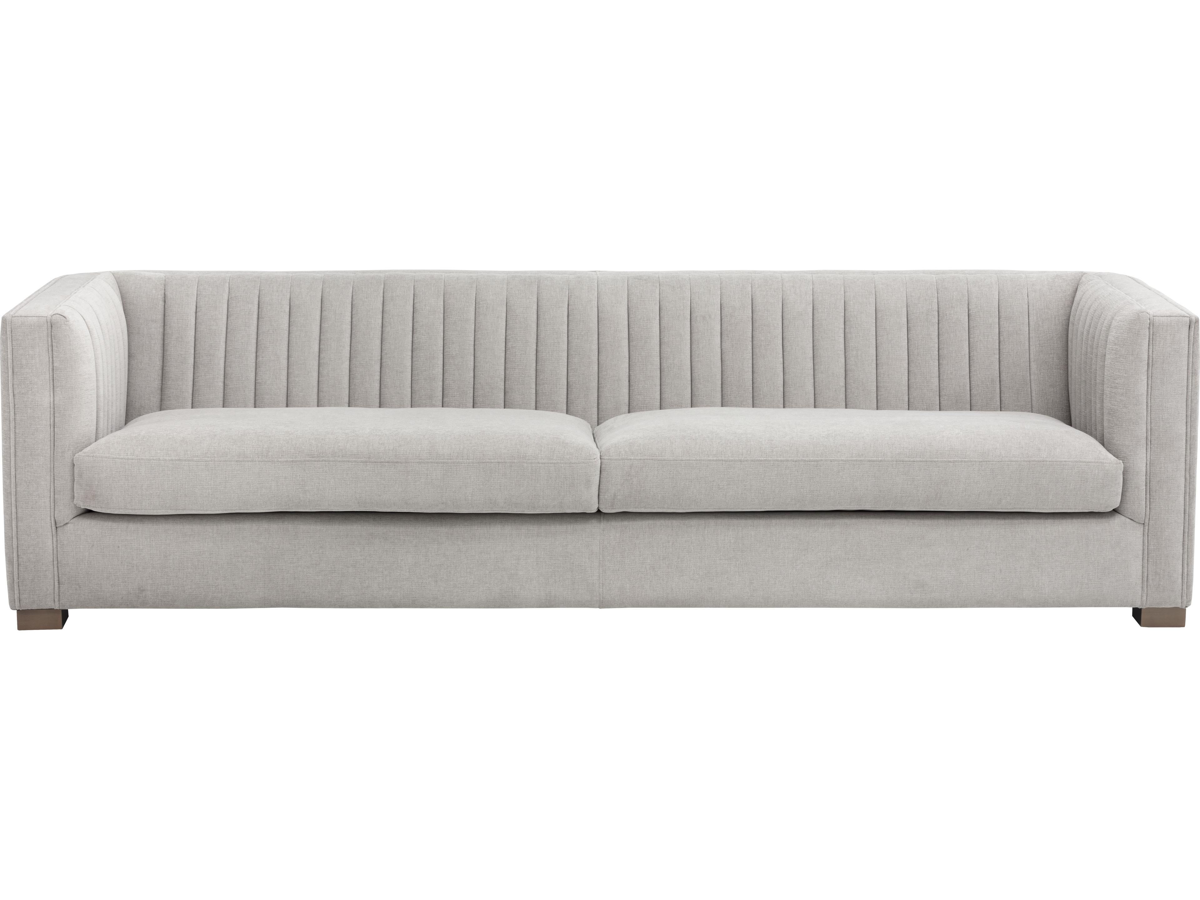 Caitlin Hemingway Silver Antique Brass Gray Upholstered Sofa