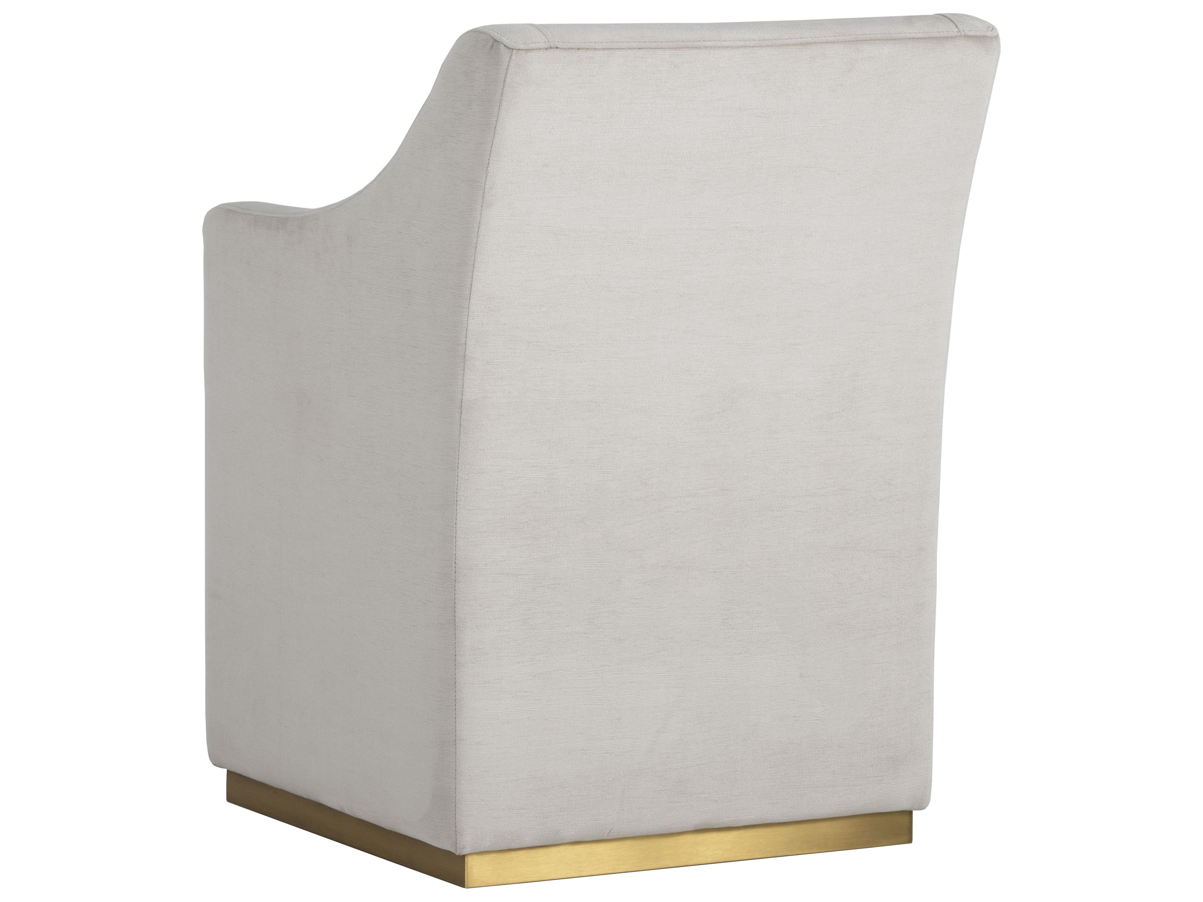 Sunpan Irongate Zane Wheeled Rolling Beige Fabric Accent Chair