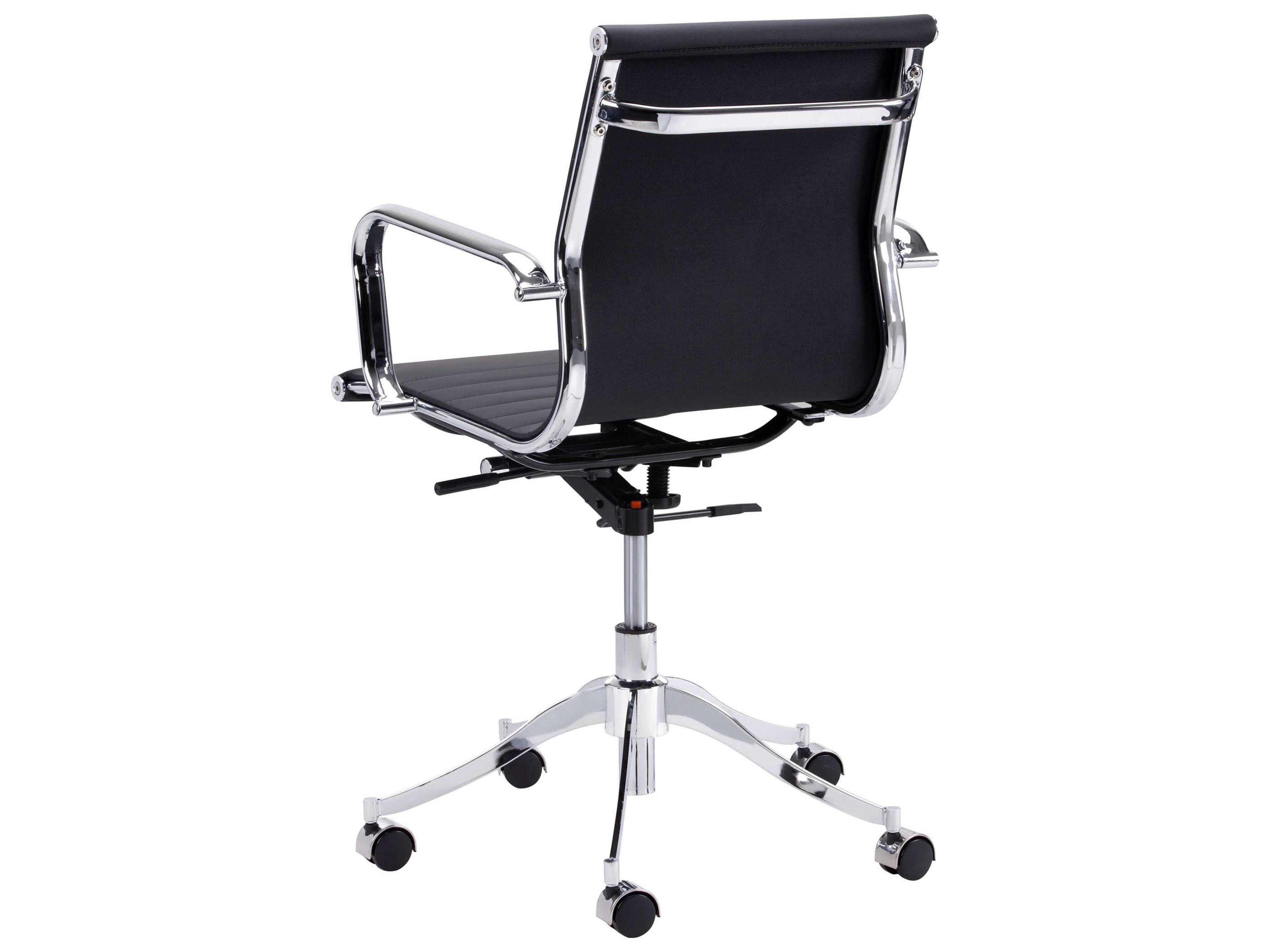 Sunpan Urban Unity Black Faux Leather Adjustable Swivel Computer Office Chair