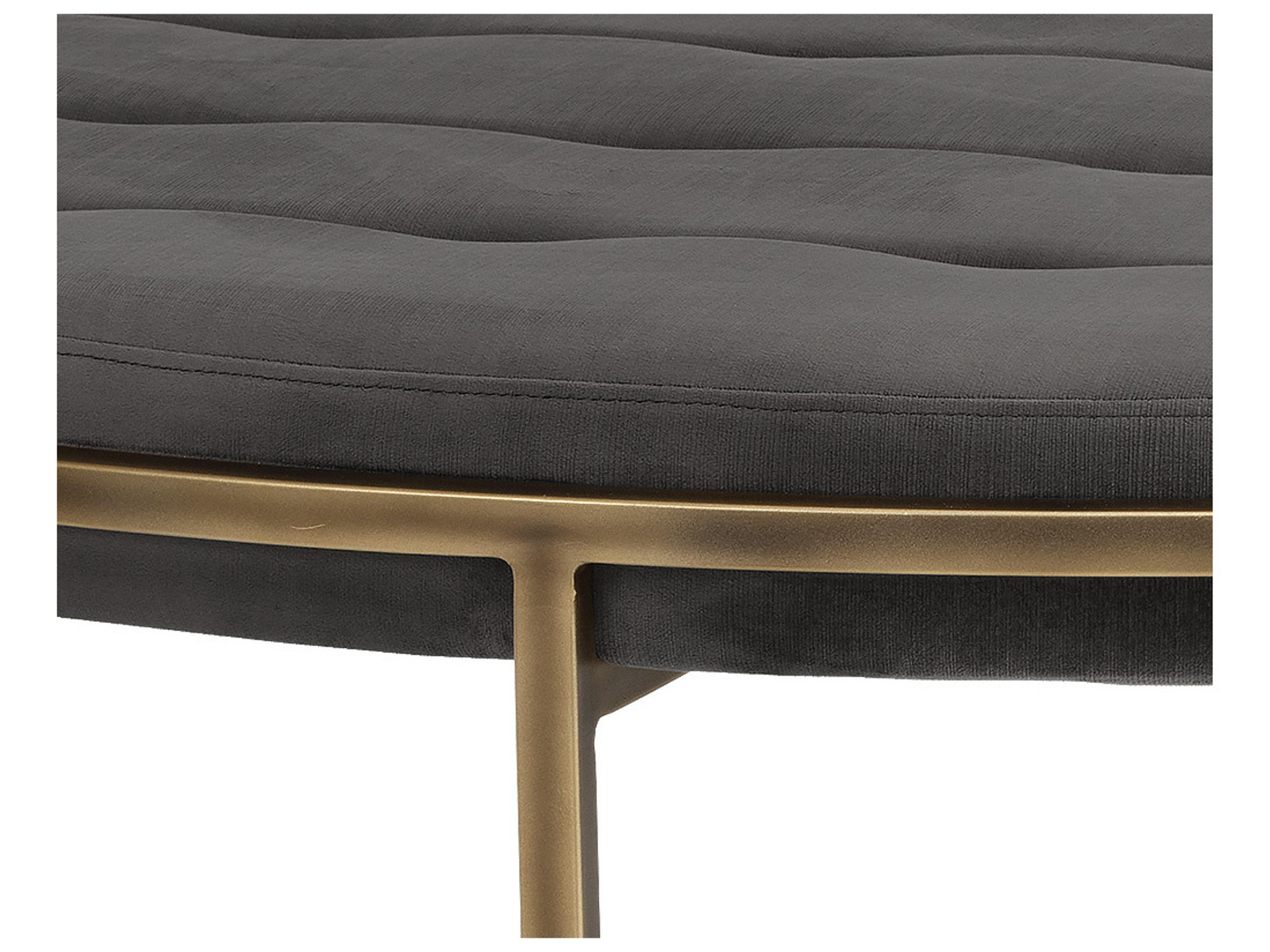 Sunpan Irongate Ethel Piccolo Pebble Rustic Bronze Gray Upholstered Ottoman
