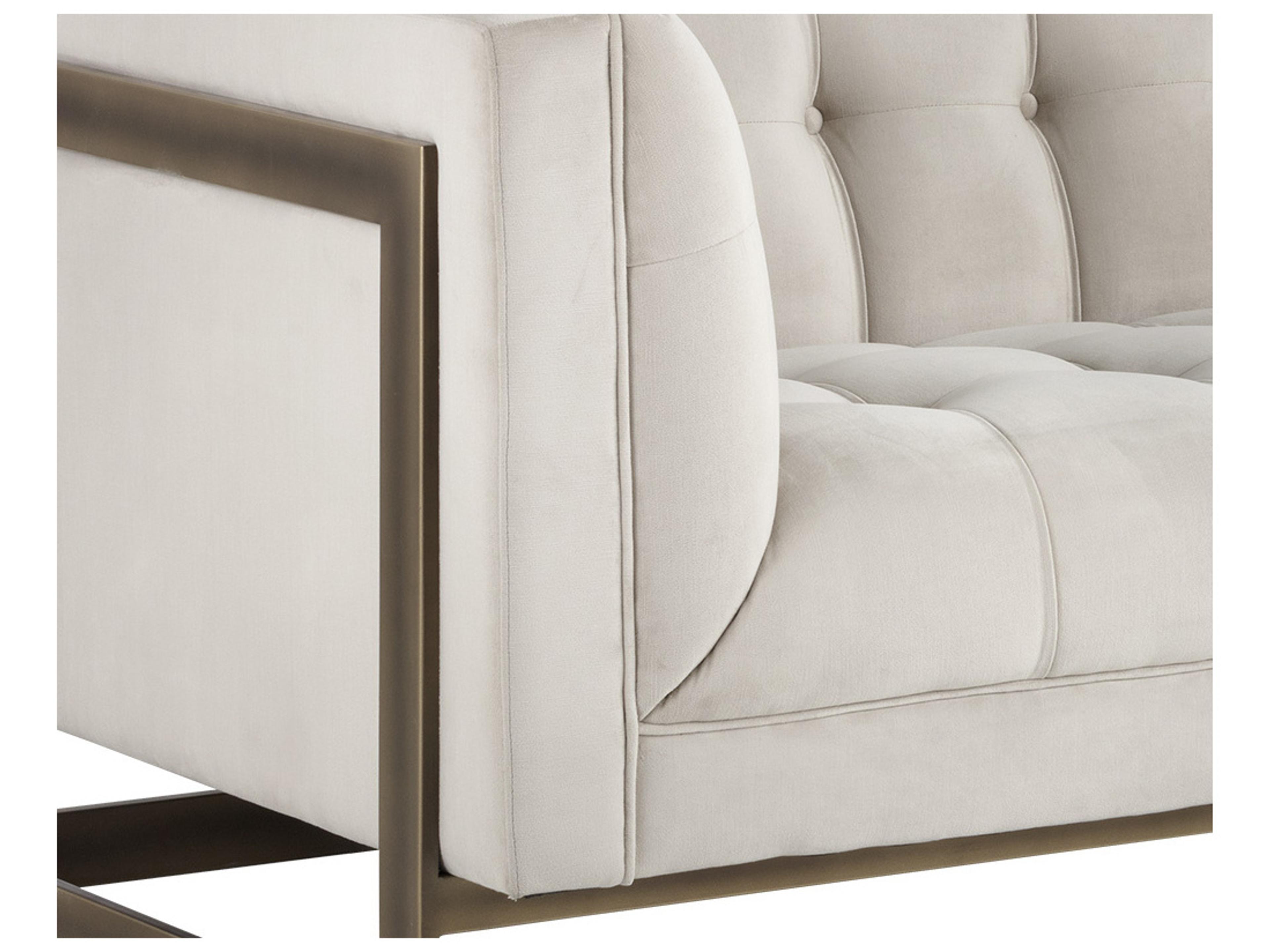 Sunpan Irongate Ekon Piccolo Prosecco Rustic Bronze Beige Upholstered Sofa