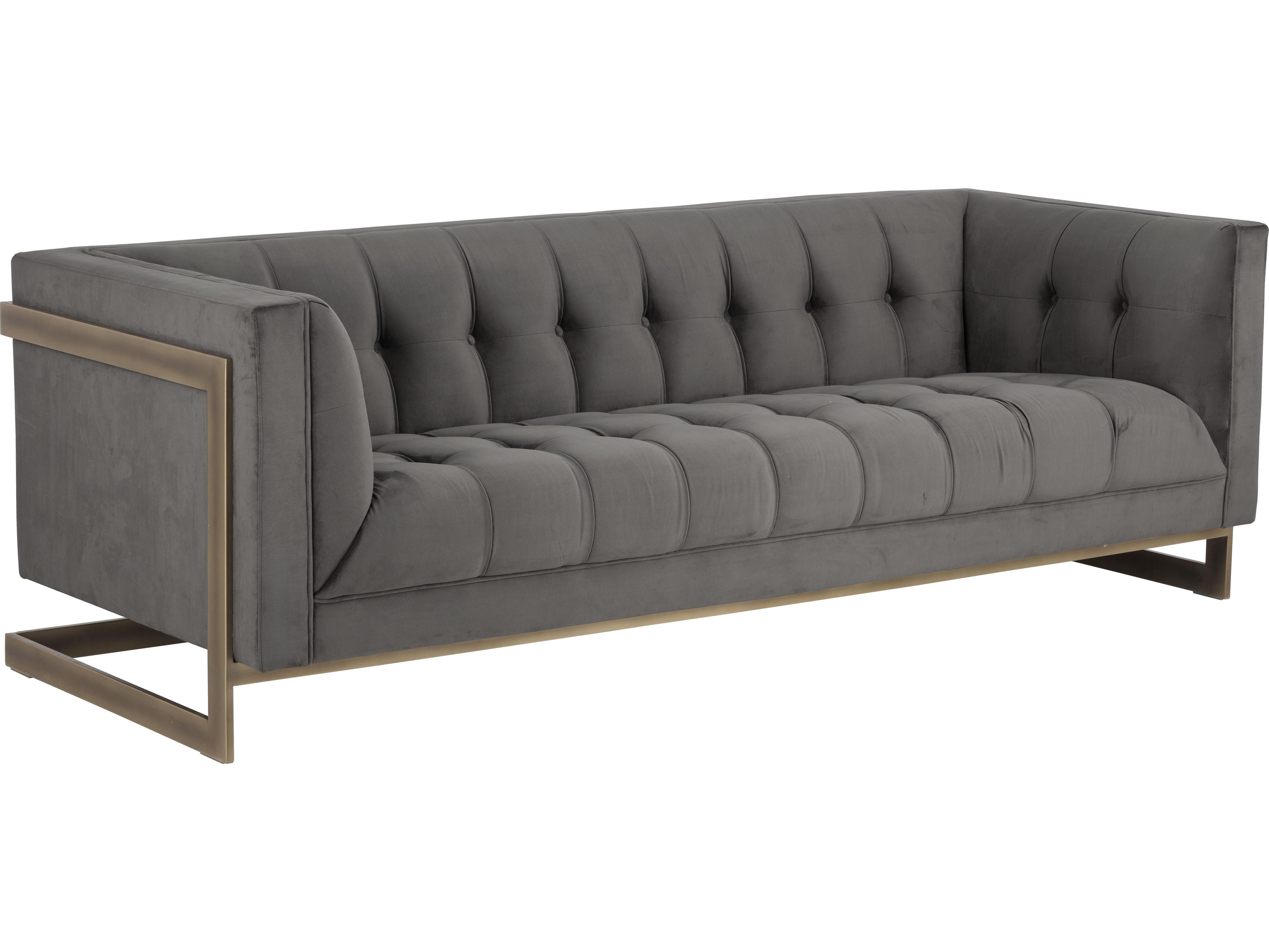 Irongate Ekon Piccolo Pebble Rustic Bronze Gray Upholstered Sofa