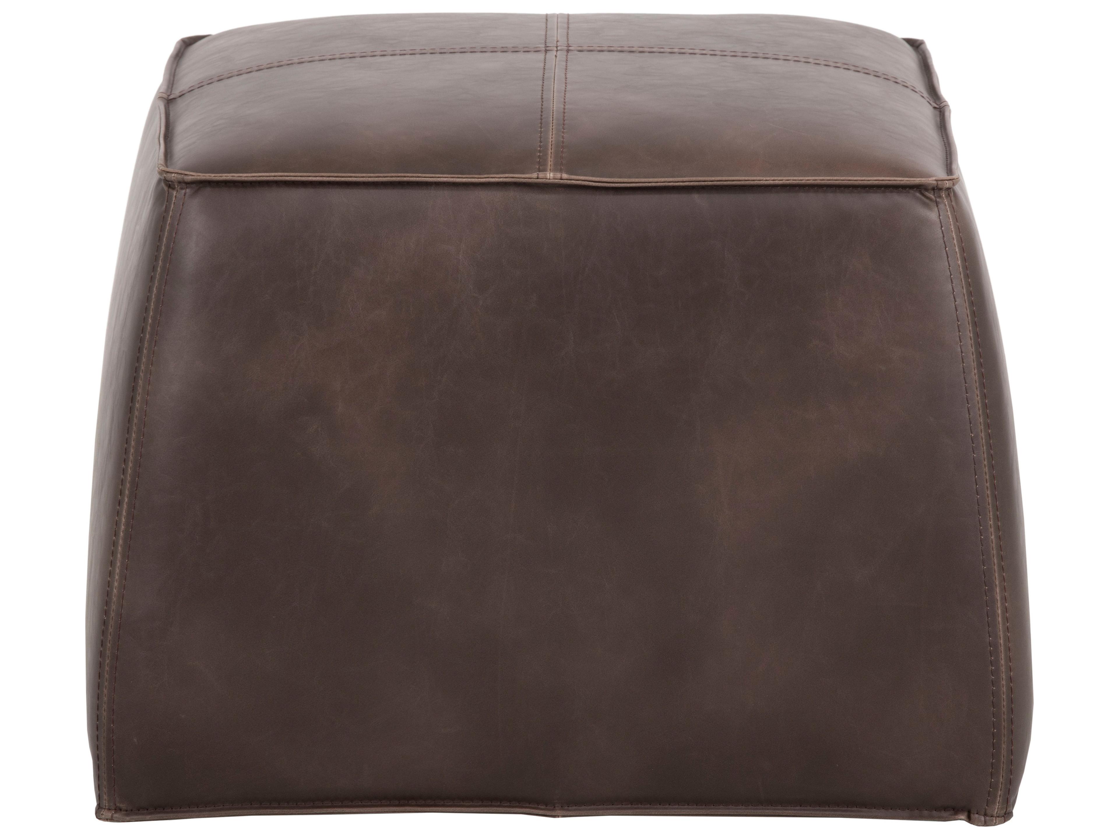 Sunpan Aspen Ottoman in Havana Dark Brown