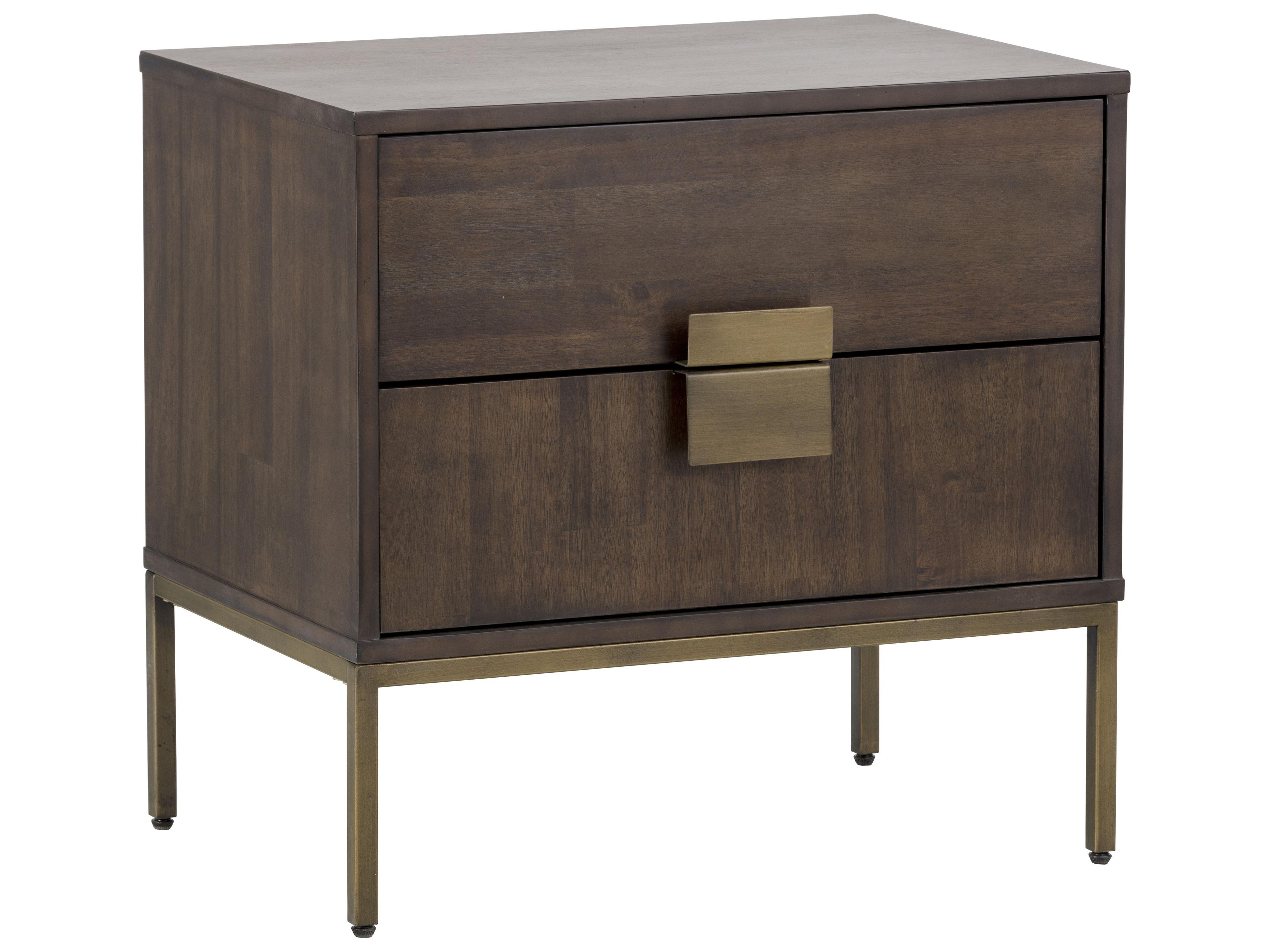 Sunpan Mixt Jade 2-Drawers Acacia Wood Nightstand